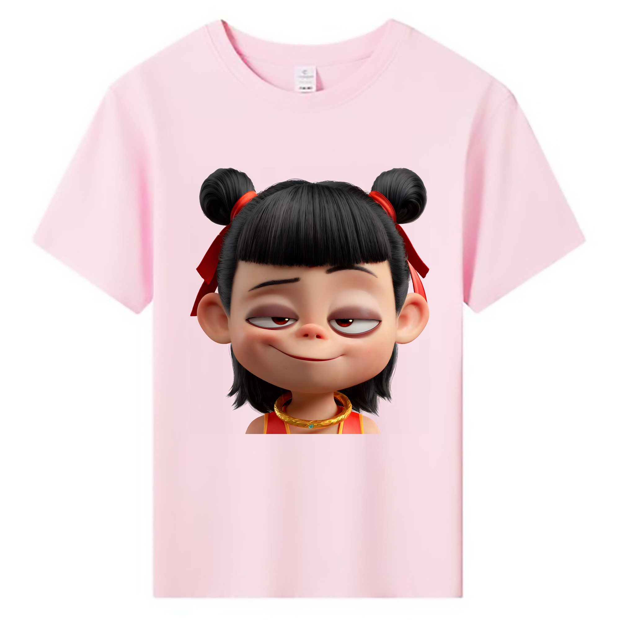 （画像用） Ne Zha 2 ナタ 魔童の大暴れ 綿100％キッズTシャツ（フロントプリント）