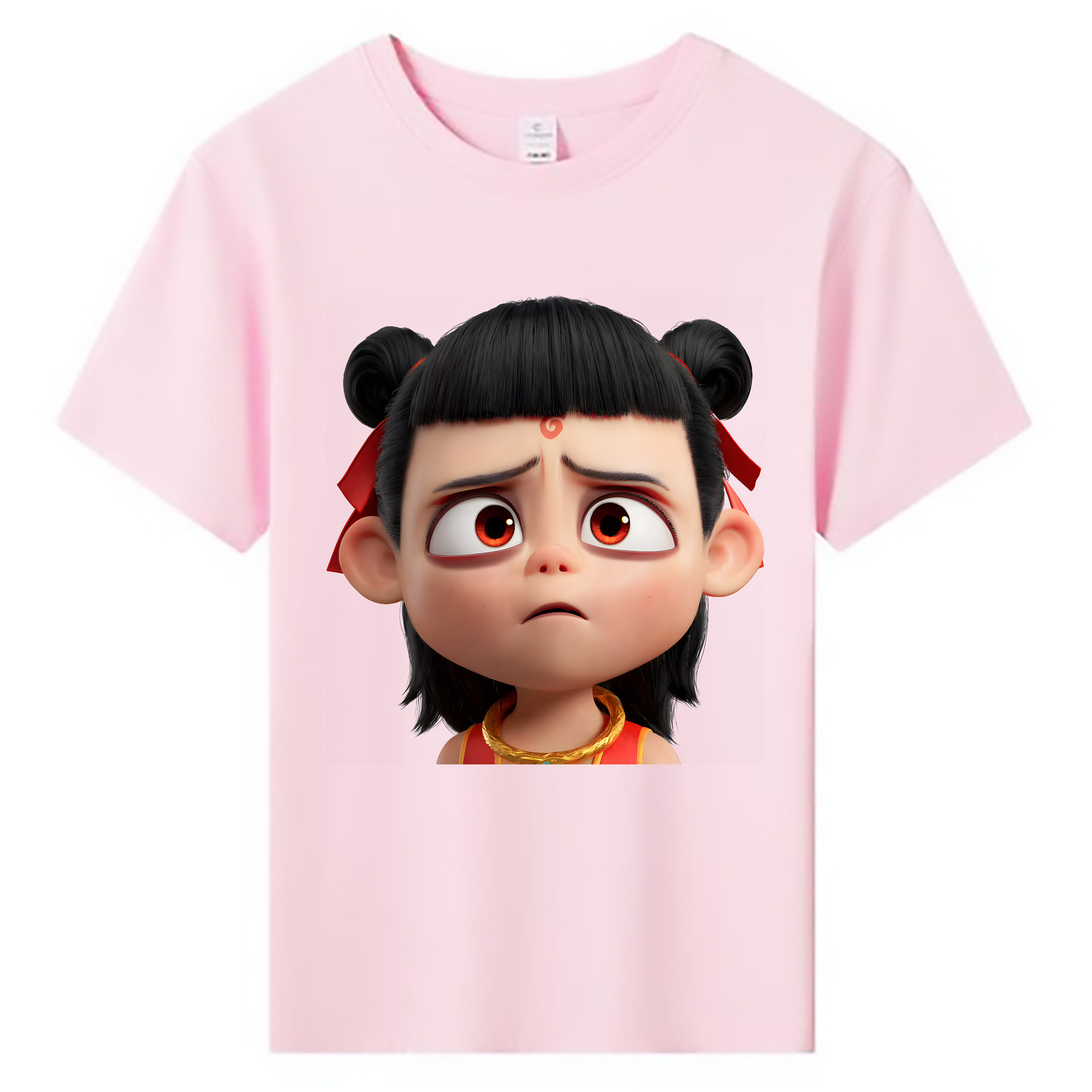 （画像用） Ne Zha 2 ナタ 魔童の大暴れ 綿100％キッズTシャツ（フロントプリント）