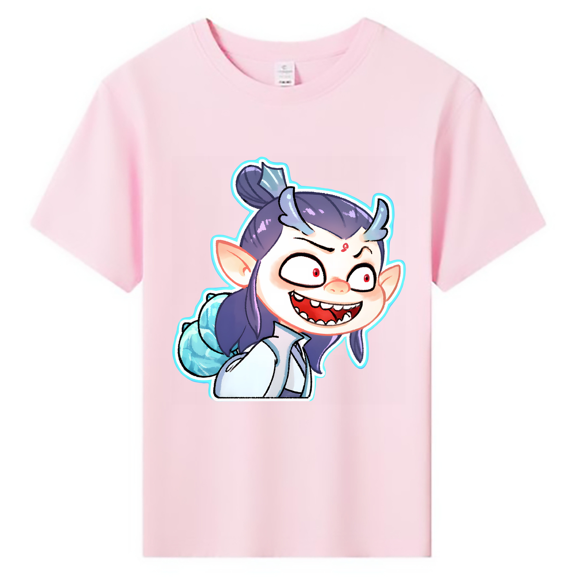 （画像用） Ne Zha 2 ナタ 魔童の大暴れ 綿100％キッズTシャツ（フロントプリント）