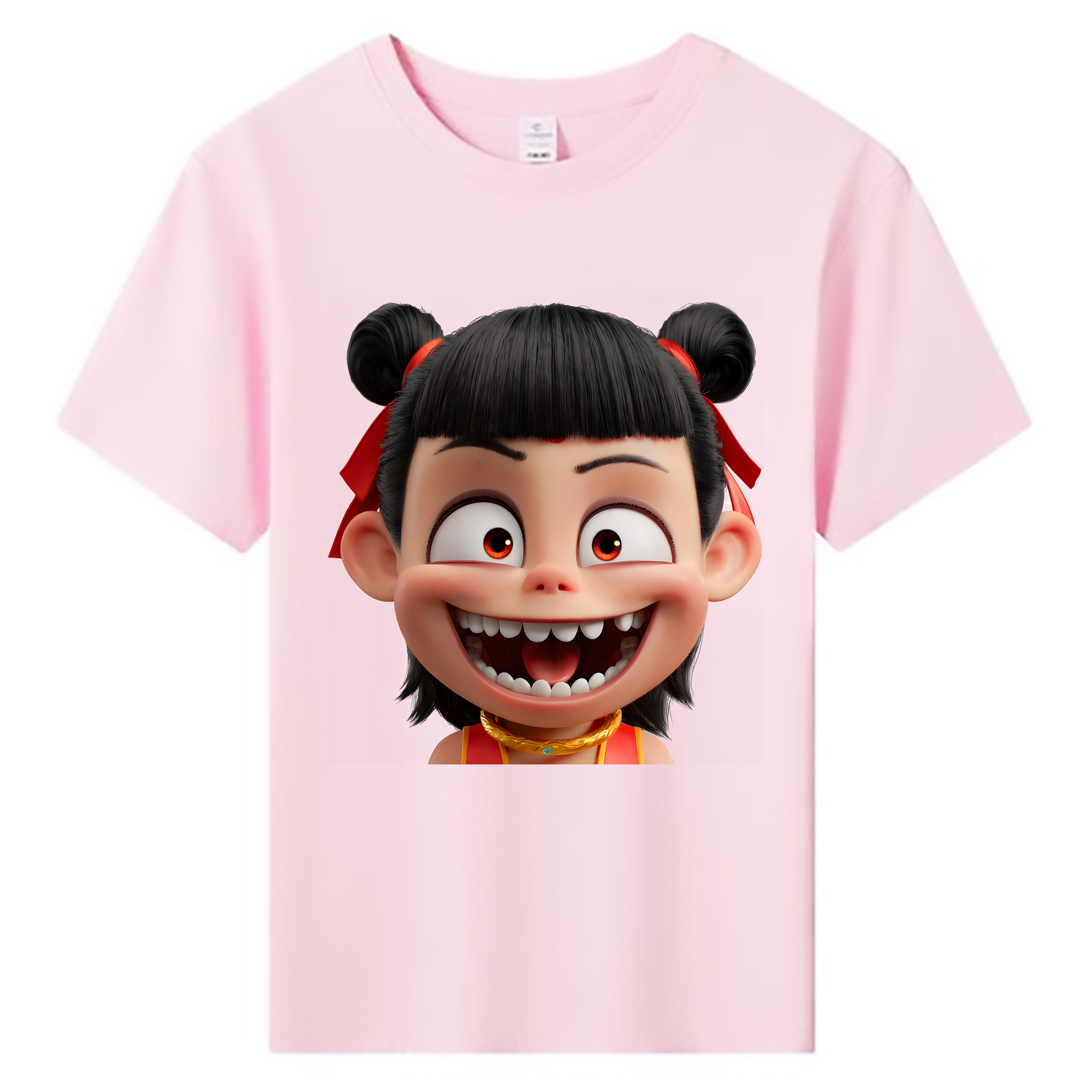 （画像用） Ne Zha 2 ナタ 魔童の大暴れ 綿100％キッズTシャツ（フロントプリント）