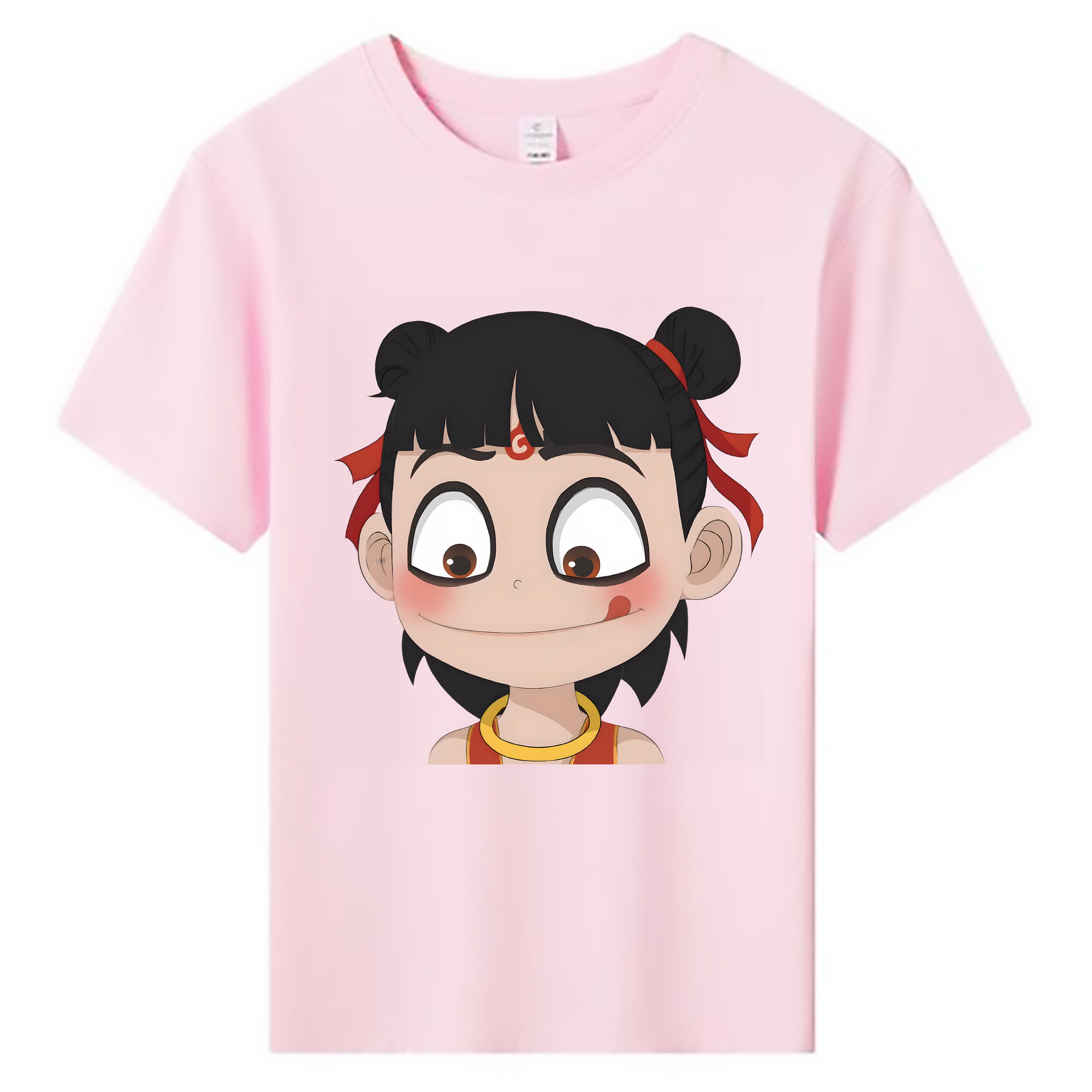 （画像用） Ne Zha 2 ナタ 魔童の大暴れ 綿100％キッズTシャツ（フロントプリント）
