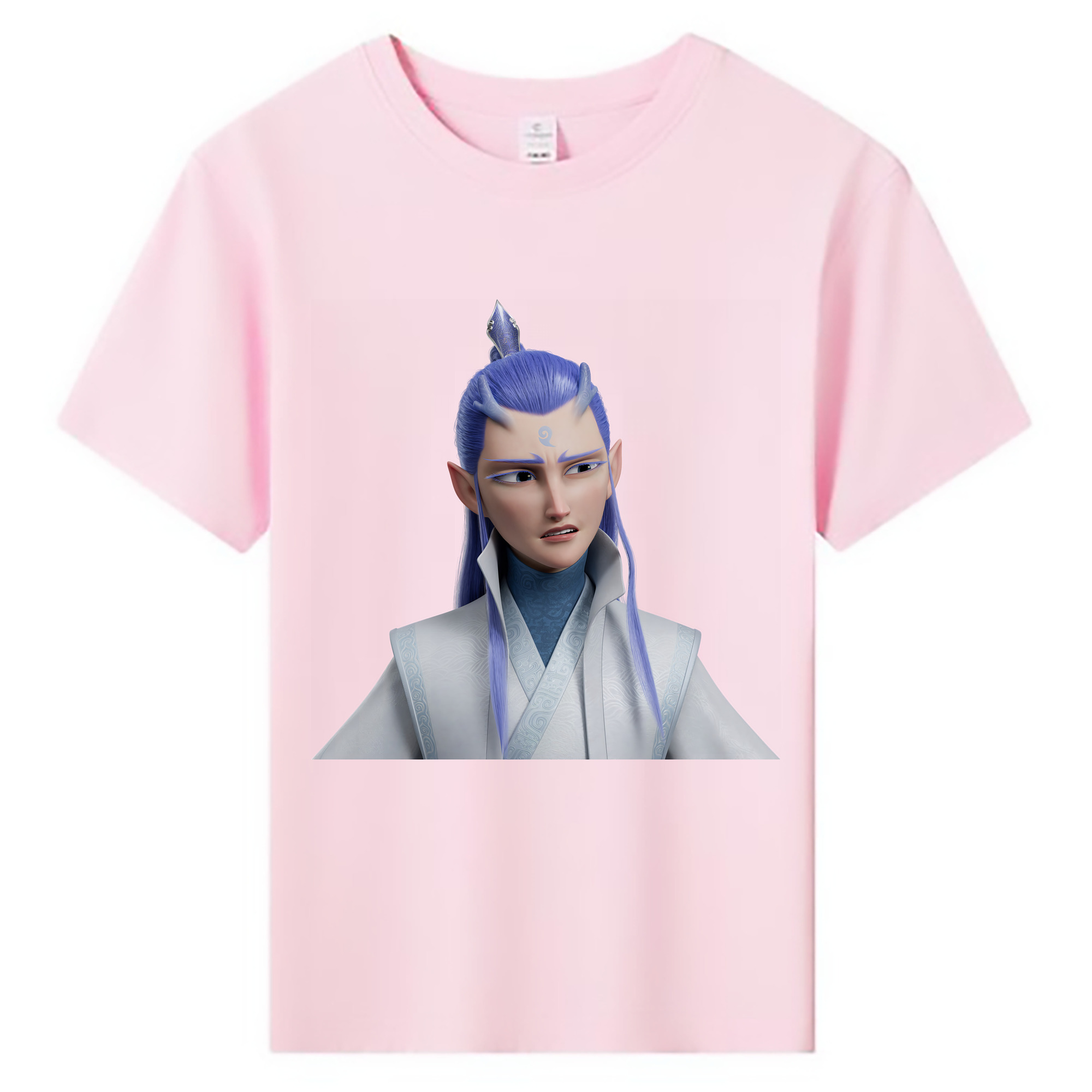 （画像用） Ne Zha 2 ナタ 魔童の大暴れ 綿100％キッズTシャツ（フロントプリント）
