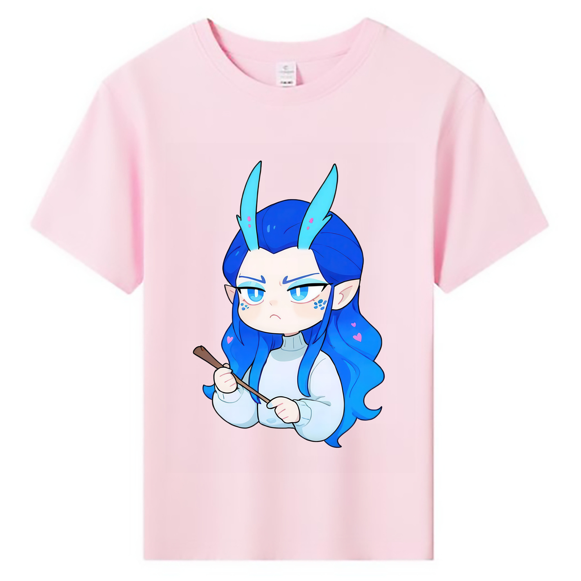（画像用） Ne Zha 2 ナタ 魔童の大暴れ 綿100％キッズTシャツ（フロントプリント）