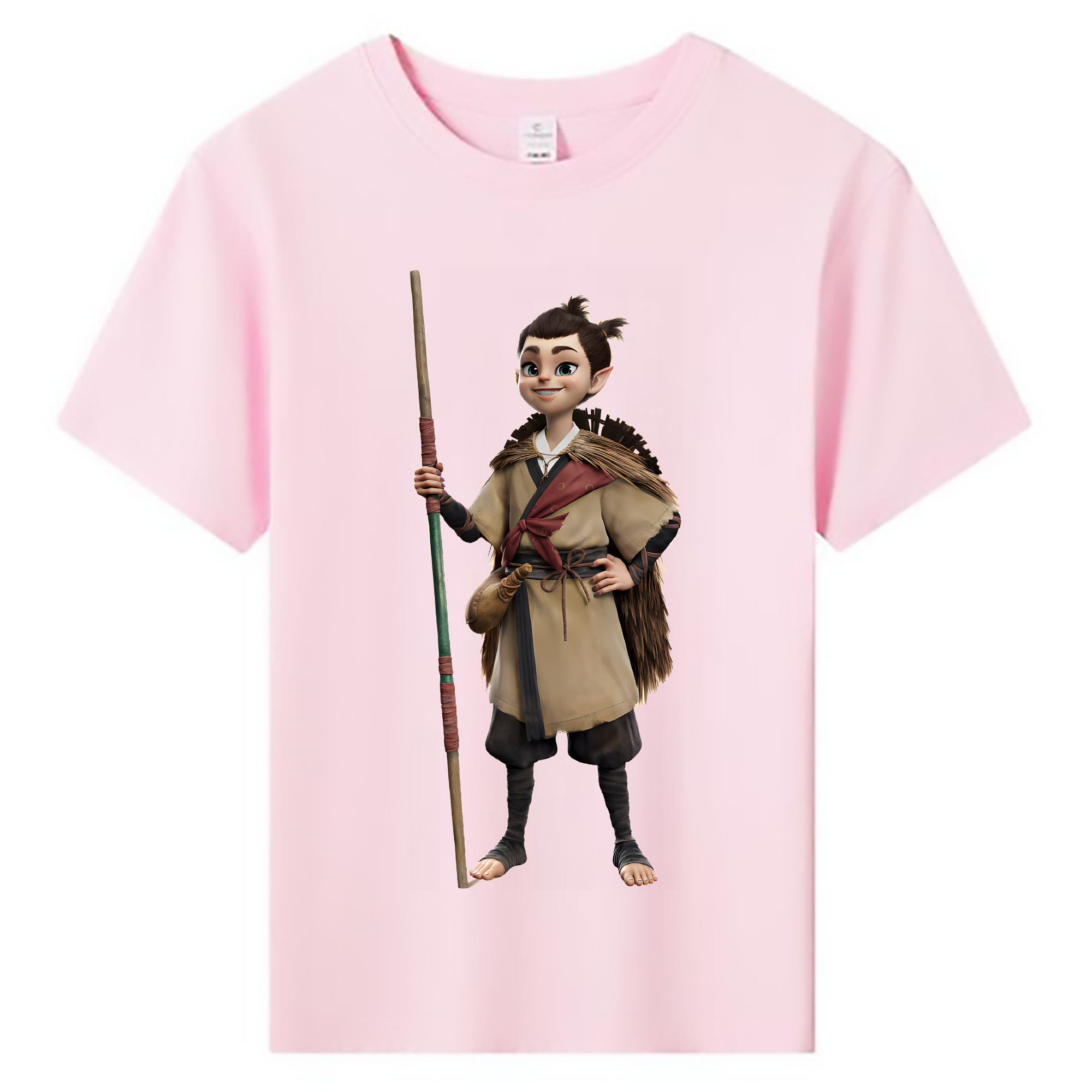 （画像用） Ne Zha 2 ナタ 魔童の大暴れ 綿100％キッズTシャツ（フロントプリント）