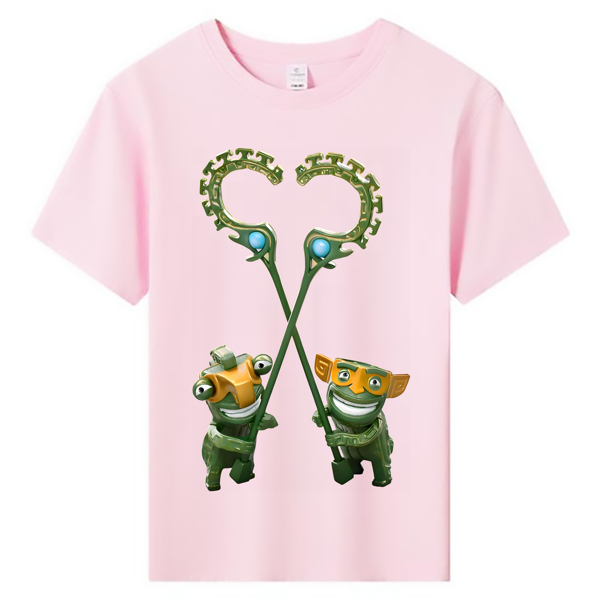 （画像用） Ne Zha 2 ナタ 魔童の大暴れ 綿100％キッズTシャツ（フロントプリント）