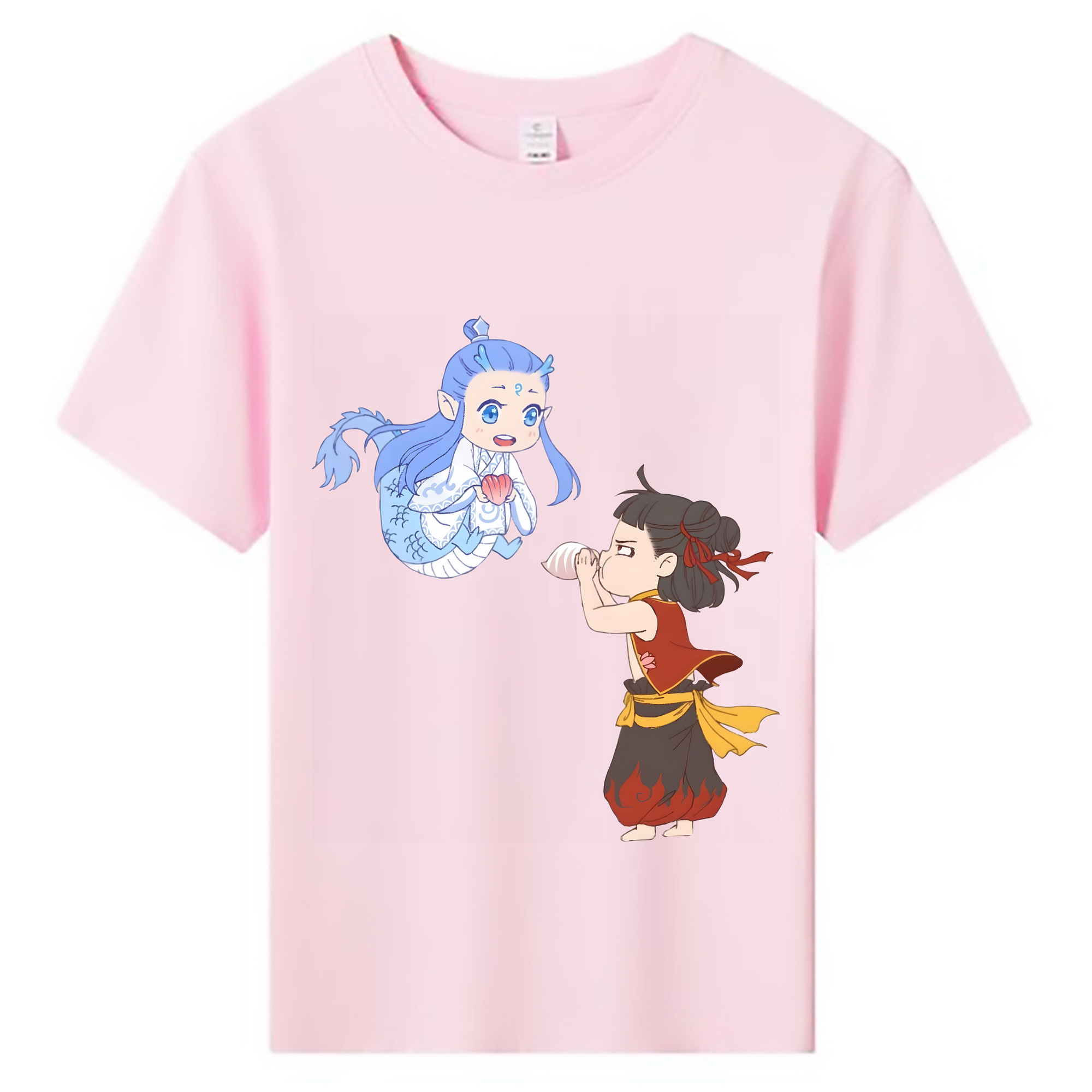 （画像用） Ne Zha 2 ナタ 魔童の大暴れ 綿100％キッズTシャツ（フロントプリント）