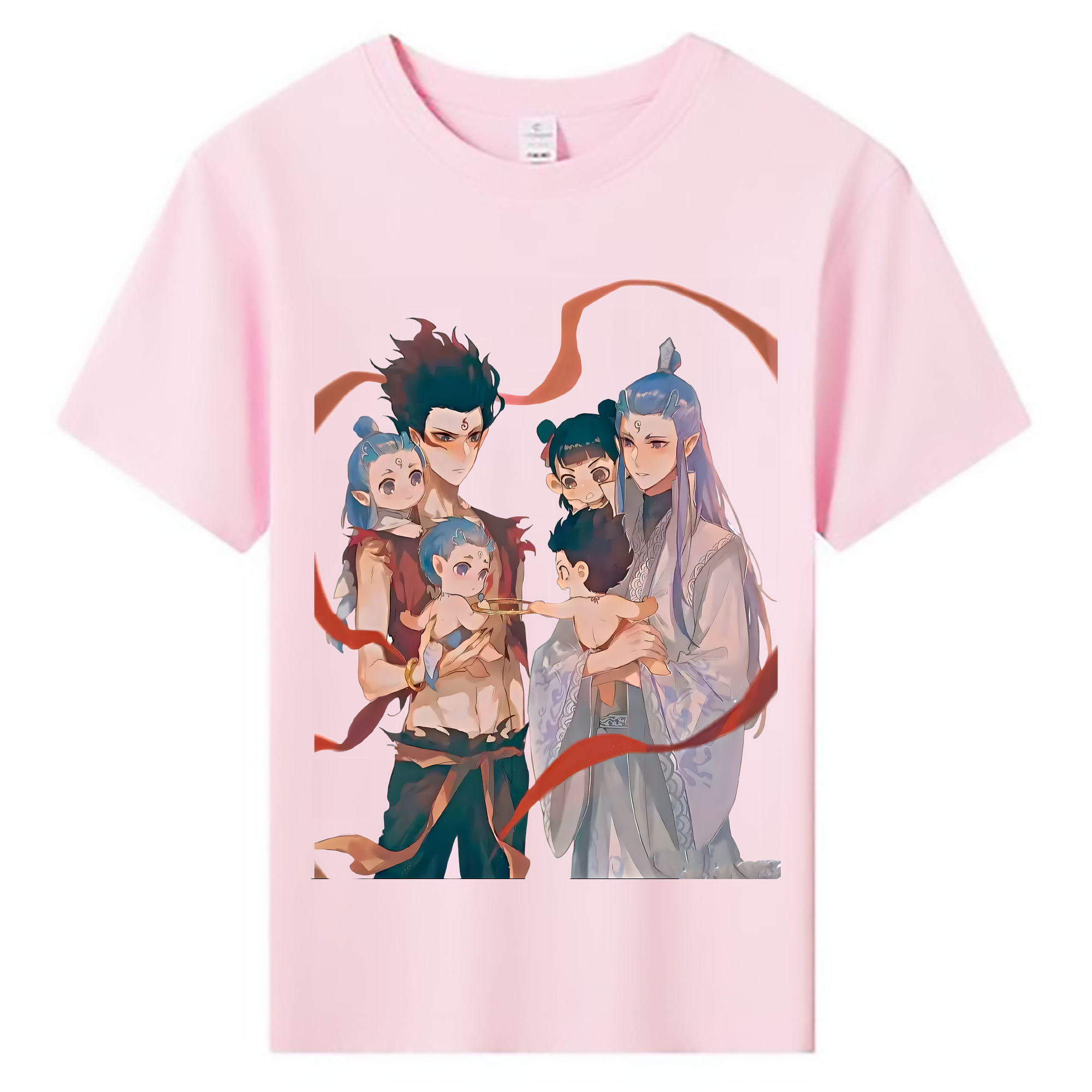 （画像用） Ne Zha 2 ナタ 魔童の大暴れ 綿100％キッズTシャツ（フロントプリント）