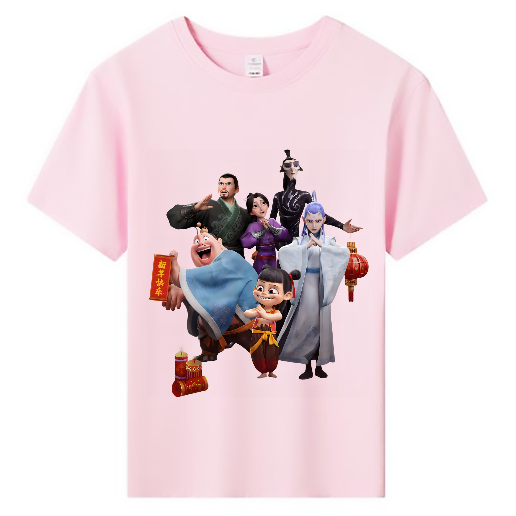 （画像用） Ne Zha 2 ナタ 魔童の大暴れ 綿100％キッズTシャツ（フロントプリント）
