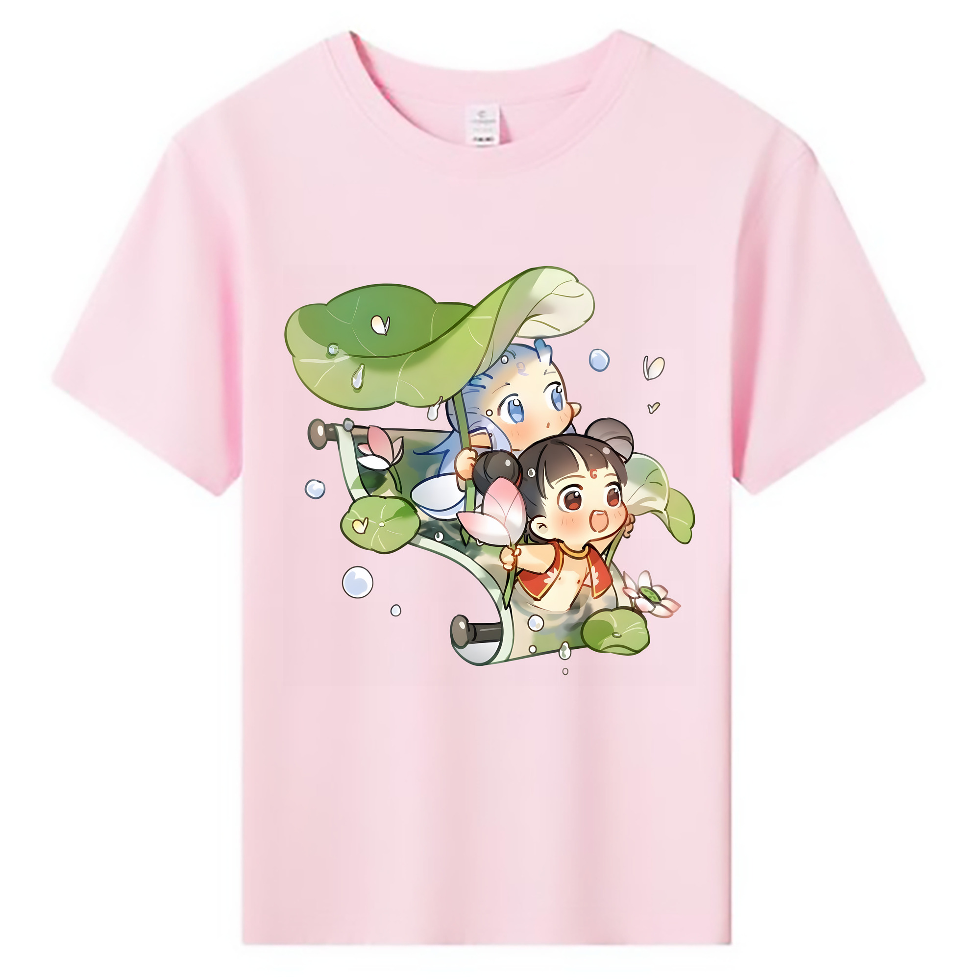 （画像用） Ne Zha 2 ナタ 魔童の大暴れ 綿100％キッズTシャツ（フロントプリント）