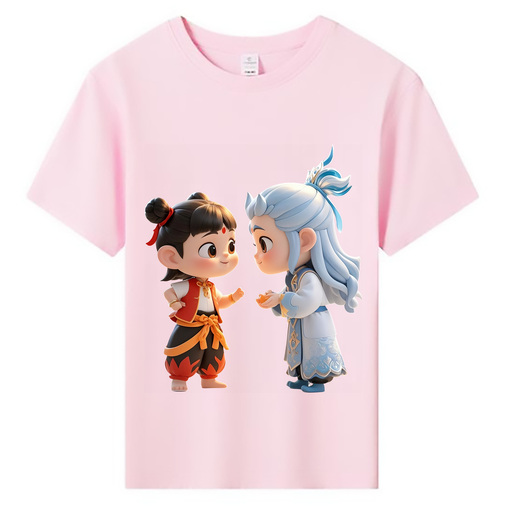 （画像用） Ne Zha 2 ナタ 魔童の大暴れ 綿100％キッズTシャツ（フロントプリント）