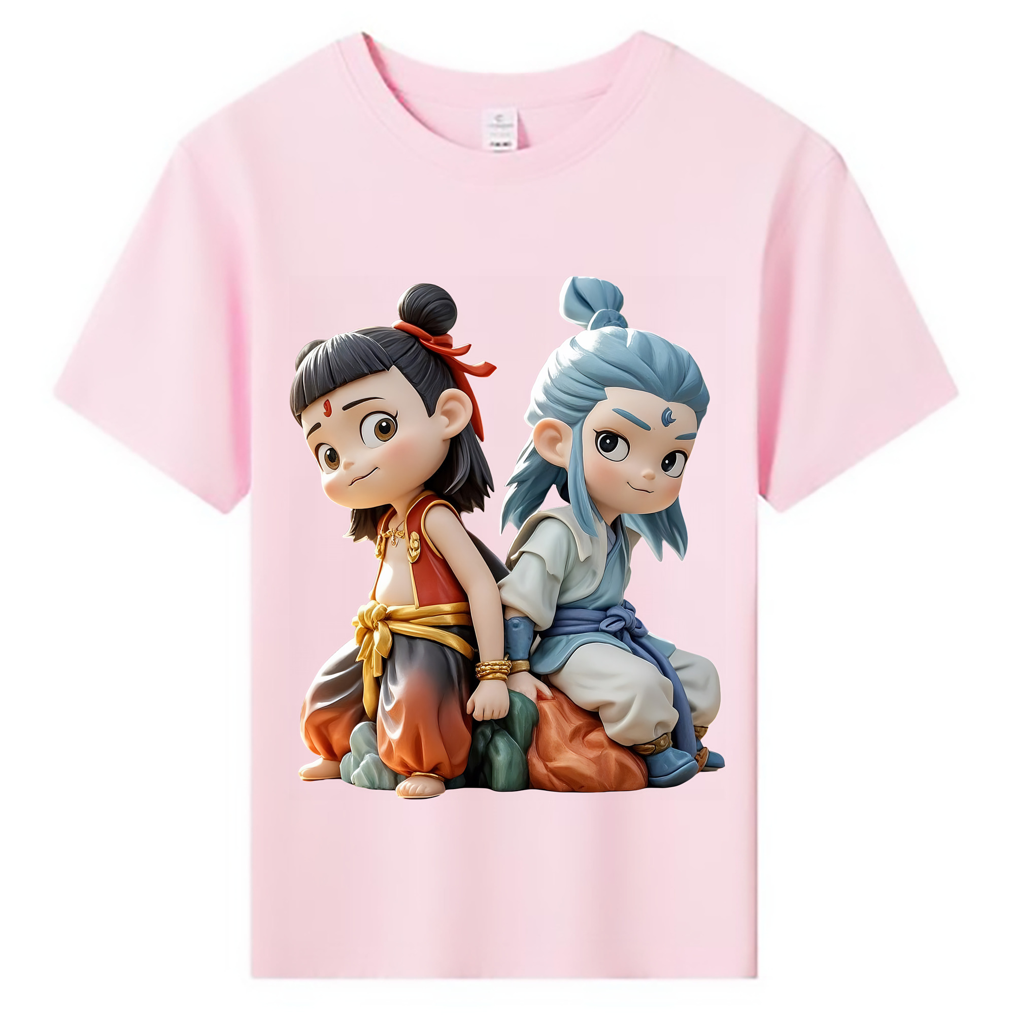 （画像用） Ne Zha 2 ナタ 魔童の大暴れ 綿100％キッズTシャツ（フロントプリント）