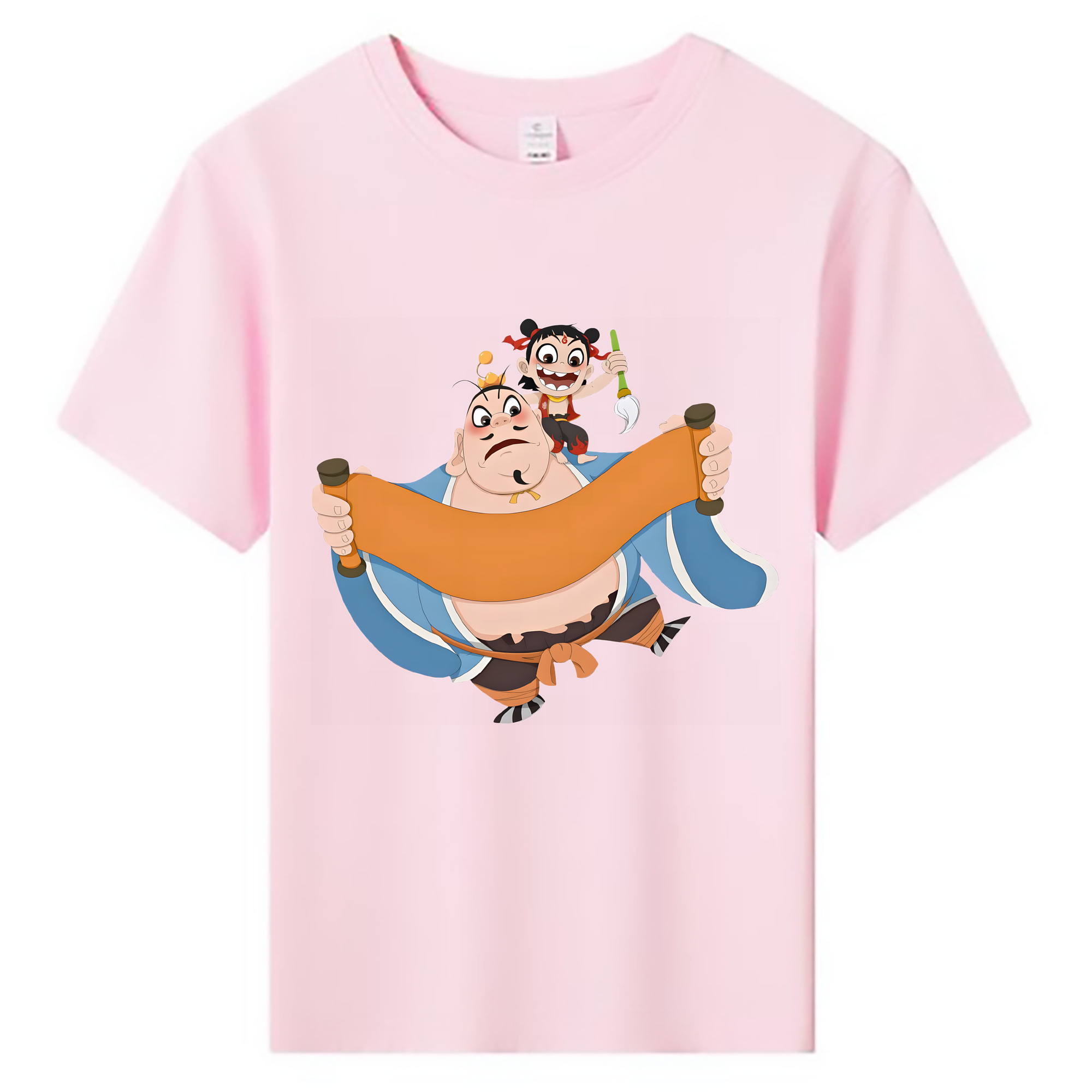 （画像用） Ne Zha 2 ナタ 魔童の大暴れ 綿100％キッズTシャツ（フロントプリント）