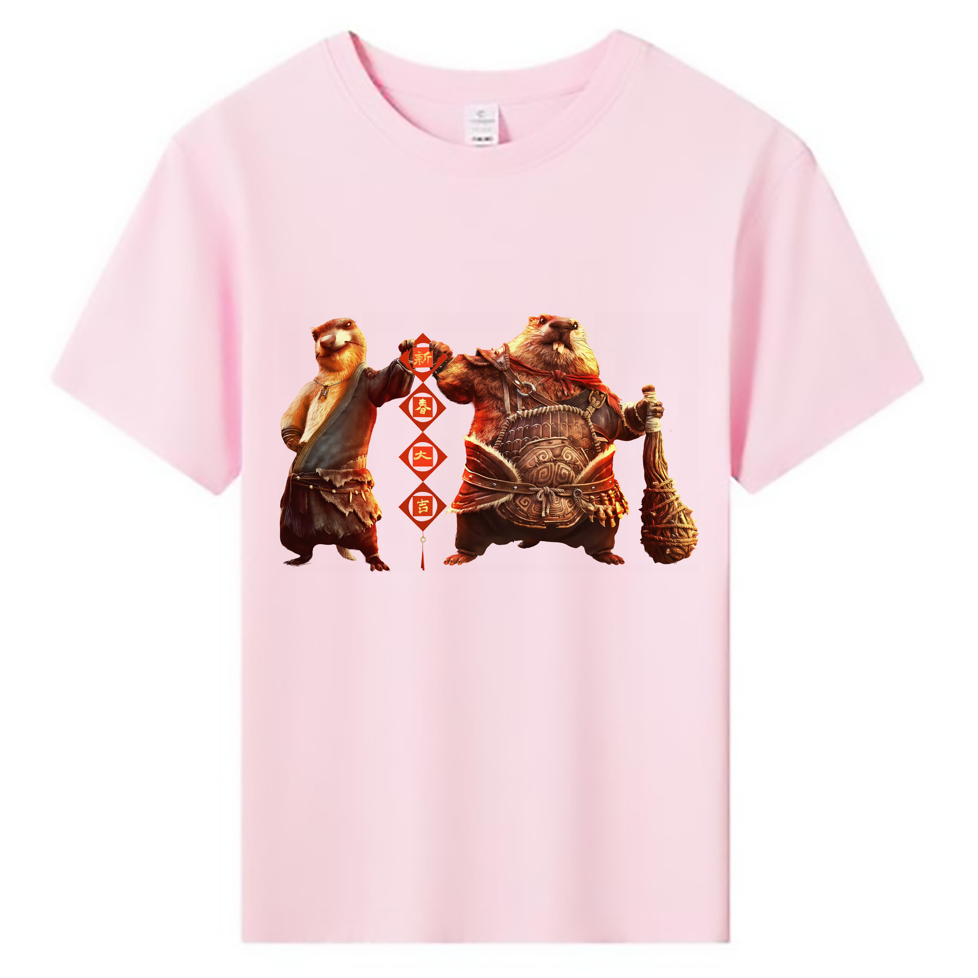 （画像用） Ne Zha 2 ナタ 魔童の大暴れ 綿100％キッズTシャツ（フロントプリント）