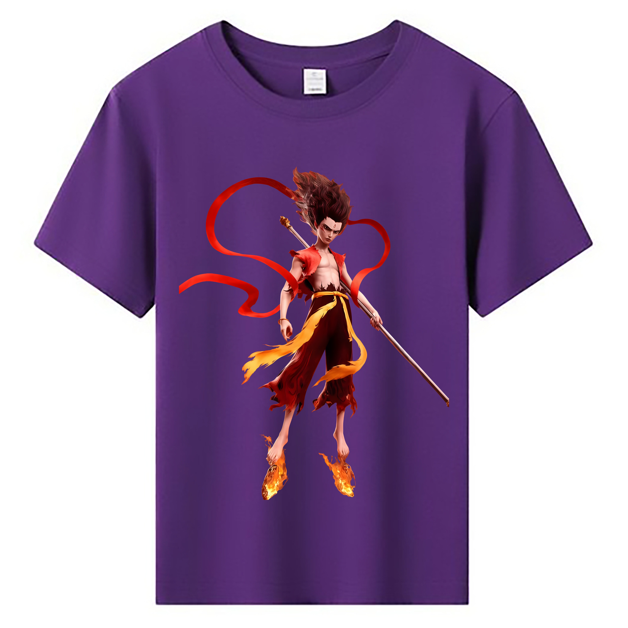 Ne Zha 2 ナタ 魔童の大暴れ 綿100％キッズTシャツ（フロントプリント）