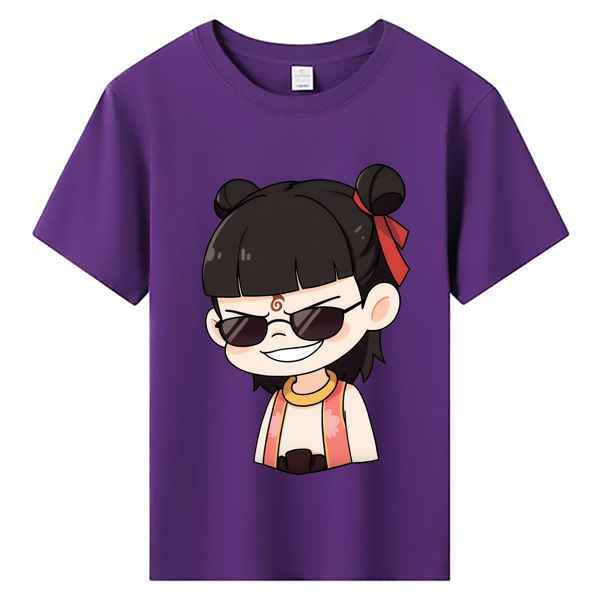（画像用） Ne Zha 2 ナタ 魔童の大暴れ 綿100％キッズTシャツ（フロントプリント）