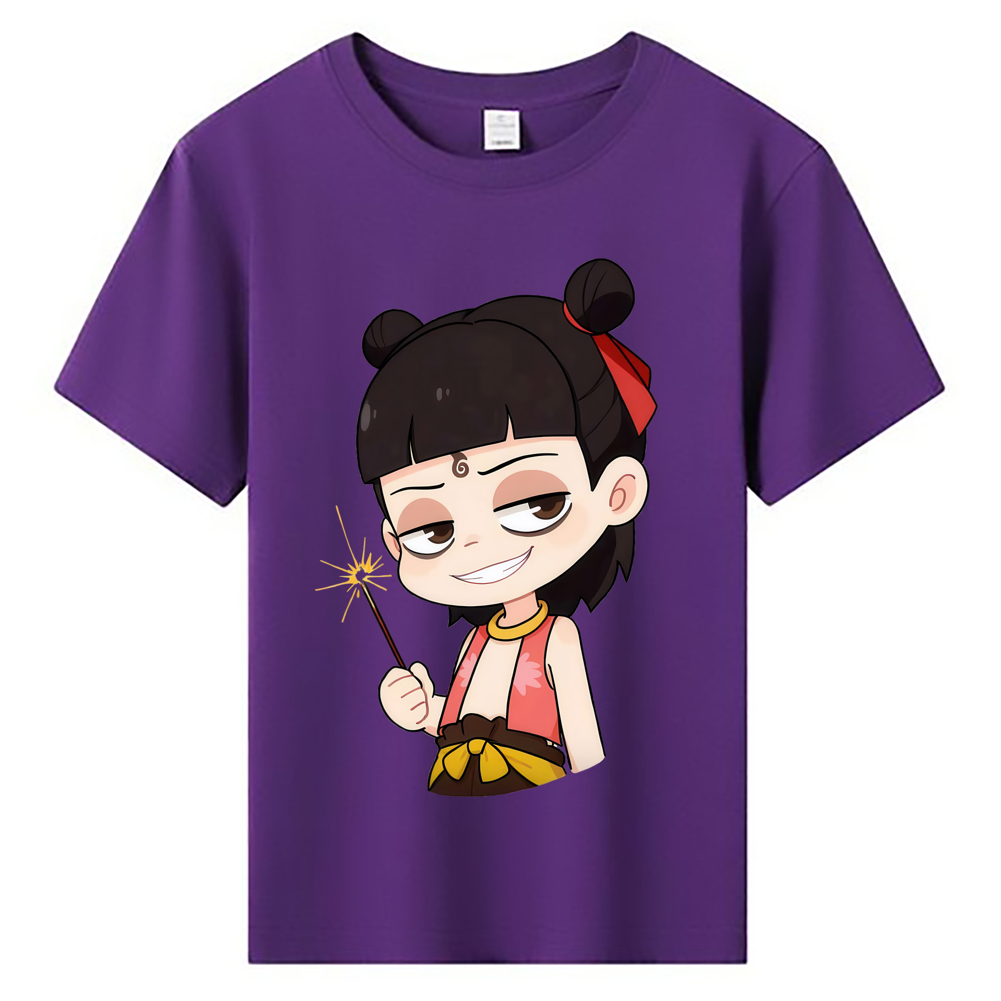 （画像用） Ne Zha 2 ナタ 魔童の大暴れ 綿100％キッズTシャツ（フロントプリント）