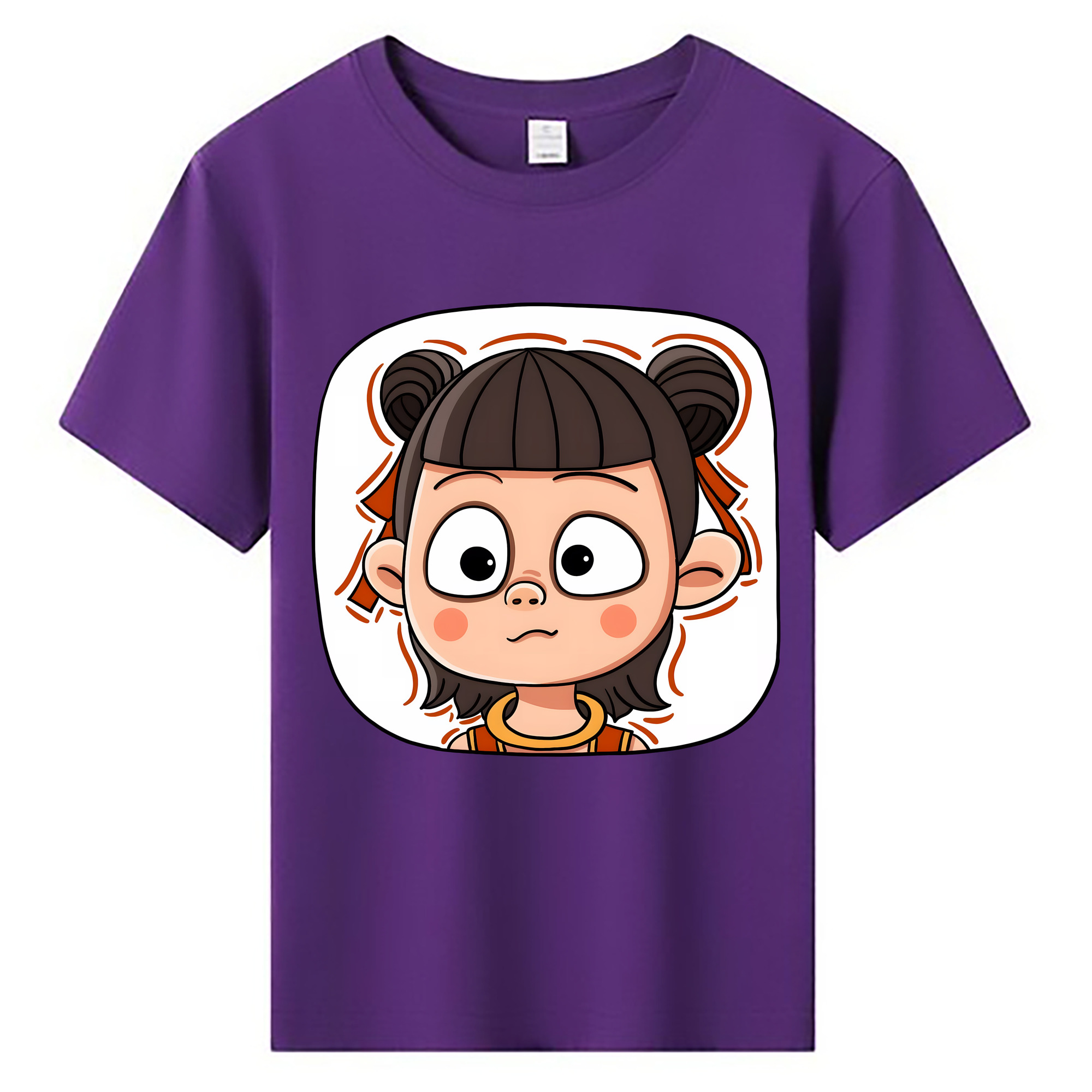 （画像用） Ne Zha 2 ナタ 魔童の大暴れ 綿100％キッズTシャツ（フロントプリント）