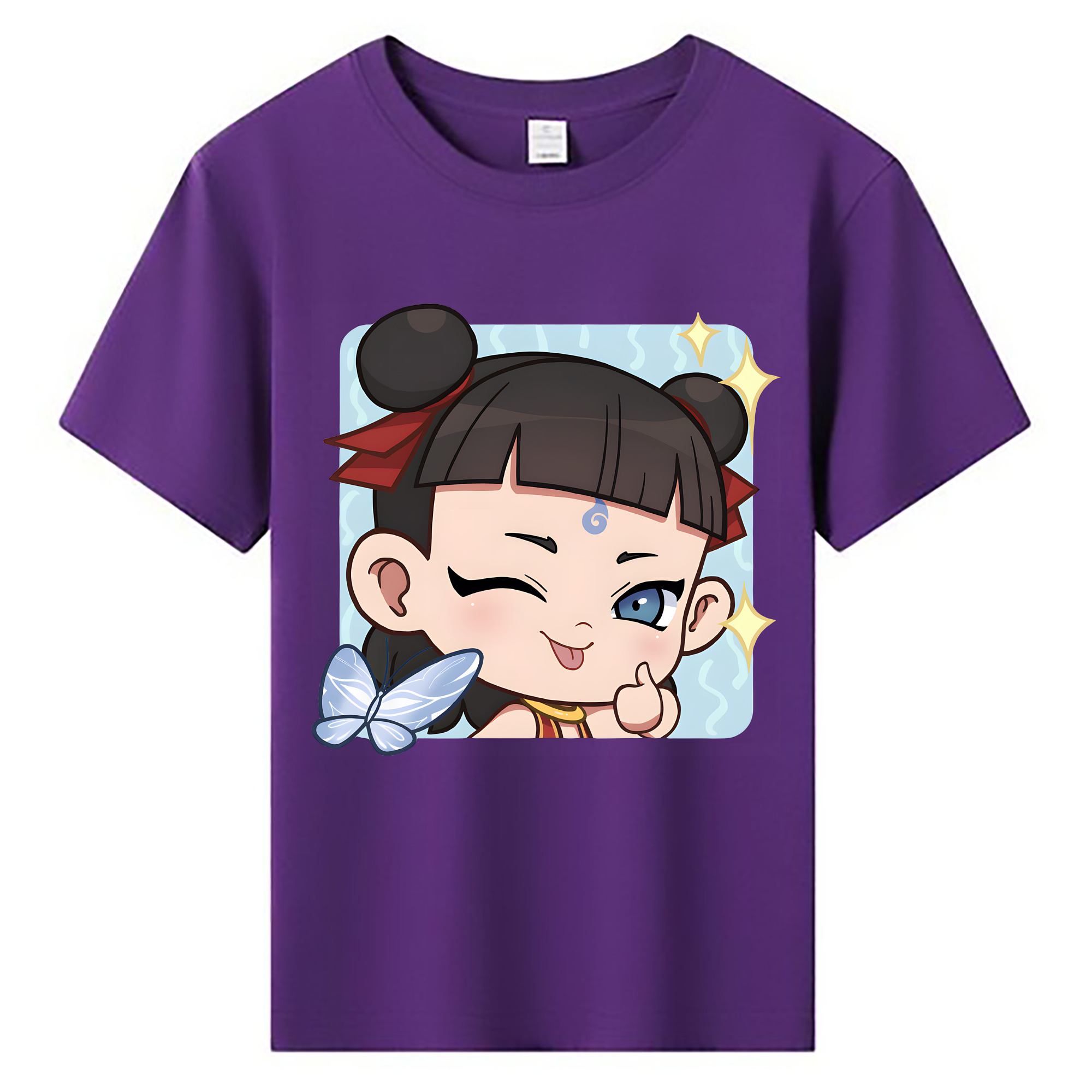 （画像用） Ne Zha 2 ナタ 魔童の大暴れ 綿100％キッズTシャツ（フロントプリント）