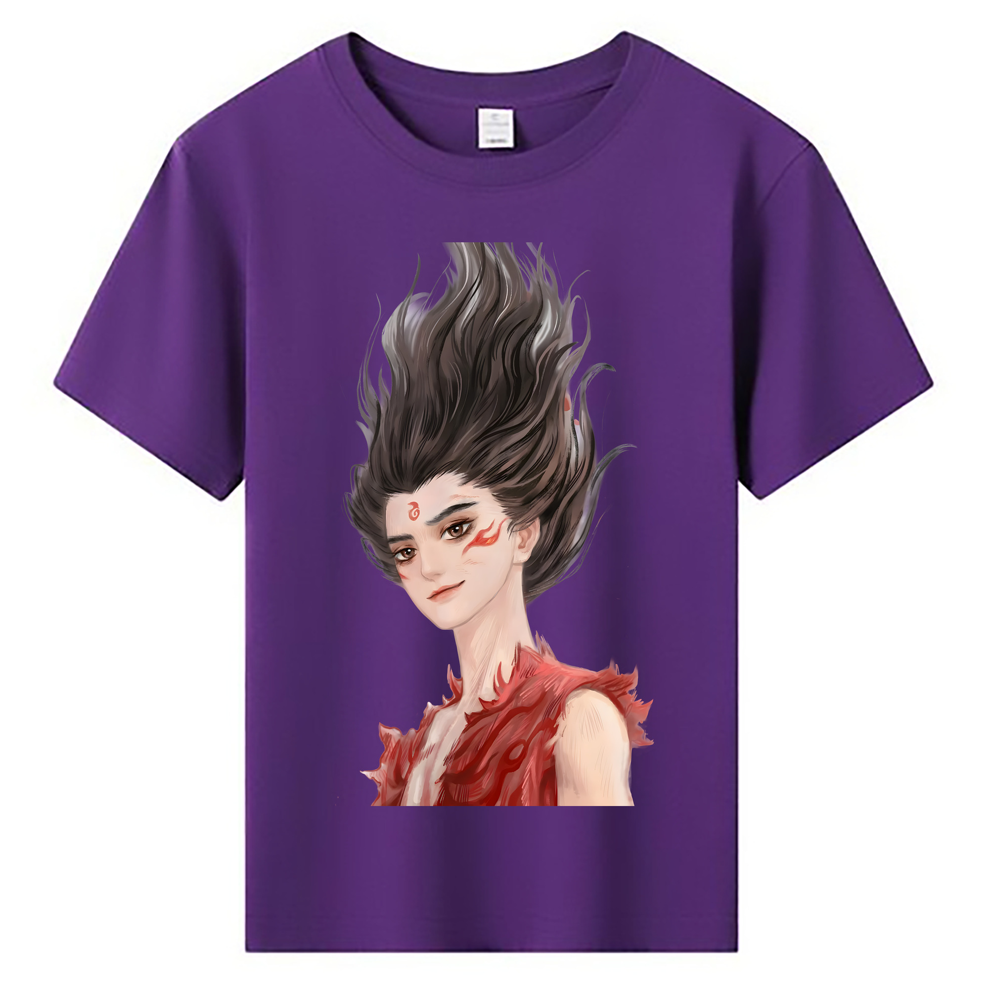 （画像用） Ne Zha 2 ナタ 魔童の大暴れ 綿100％キッズTシャツ（フロントプリント）