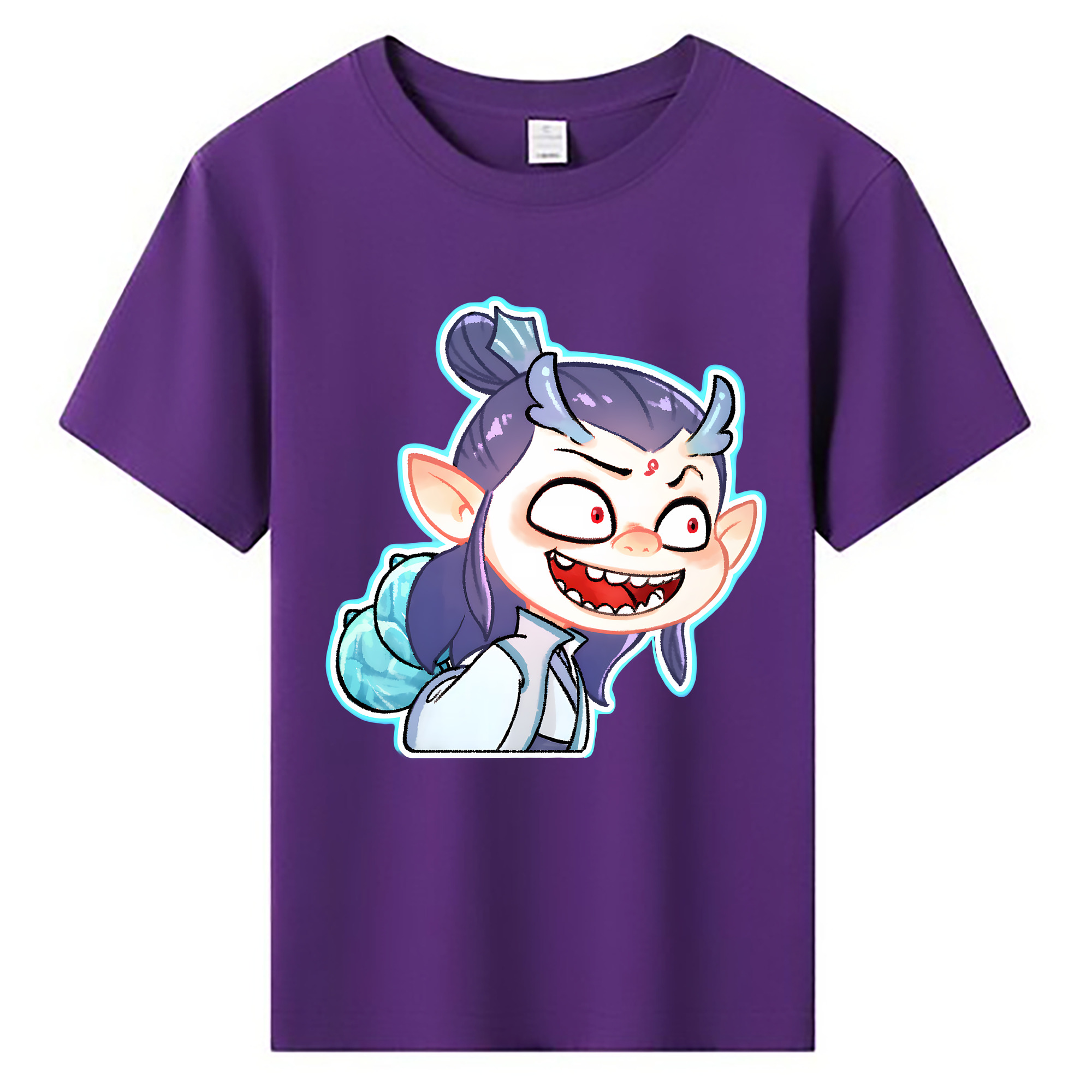 （画像用） Ne Zha 2 ナタ 魔童の大暴れ 綿100％キッズTシャツ（フロントプリント）