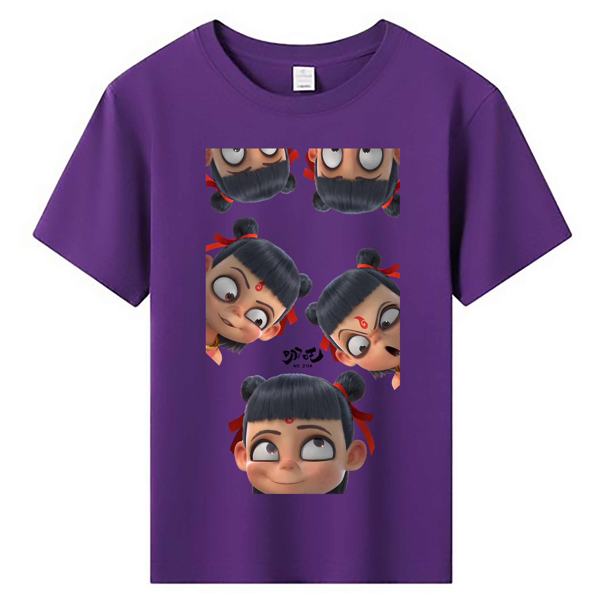 （画像用） Ne Zha 2 ナタ 魔童の大暴れ 綿100％キッズTシャツ（フロントプリント）