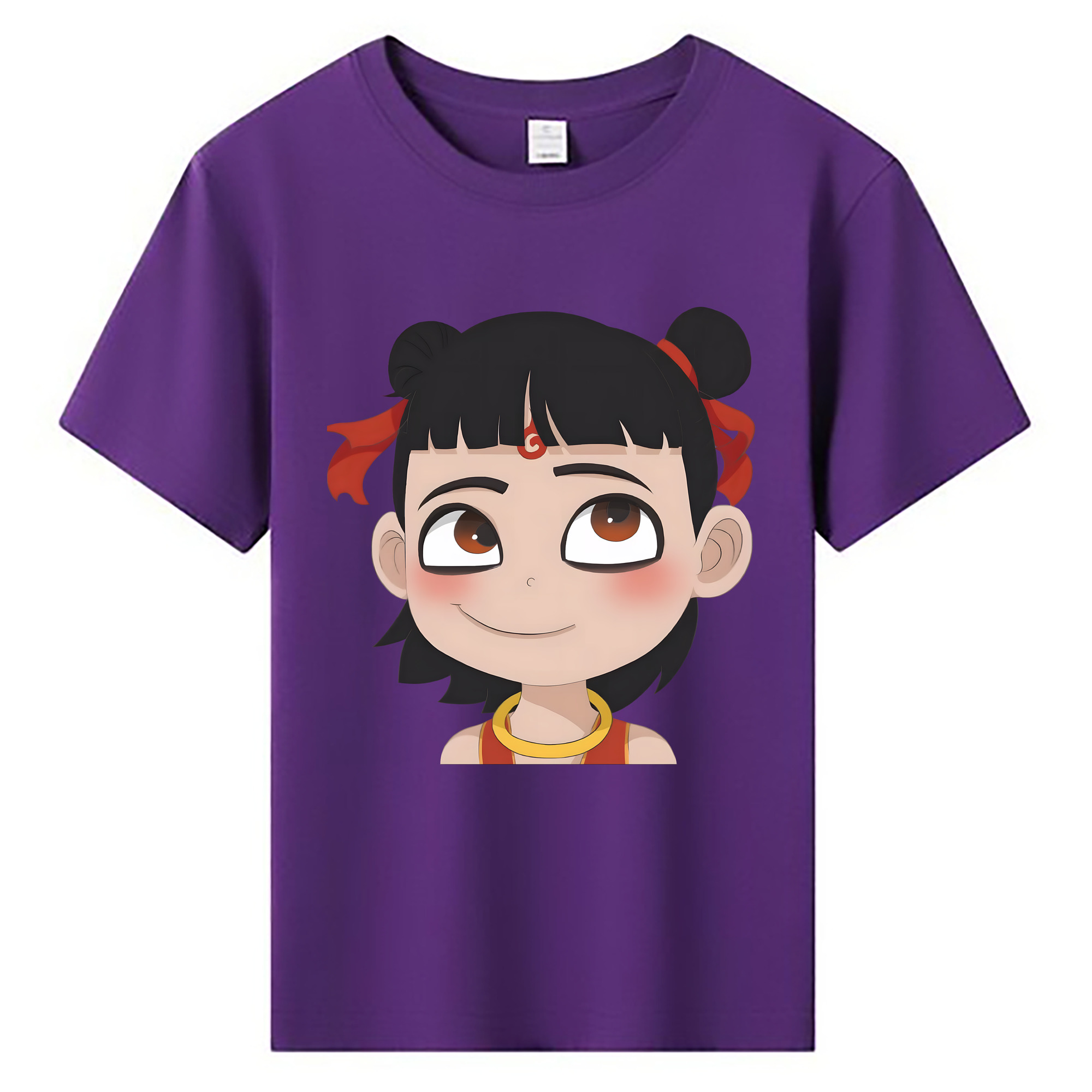 （画像用） Ne Zha 2 ナタ 魔童の大暴れ 綿100％キッズTシャツ（フロントプリント）