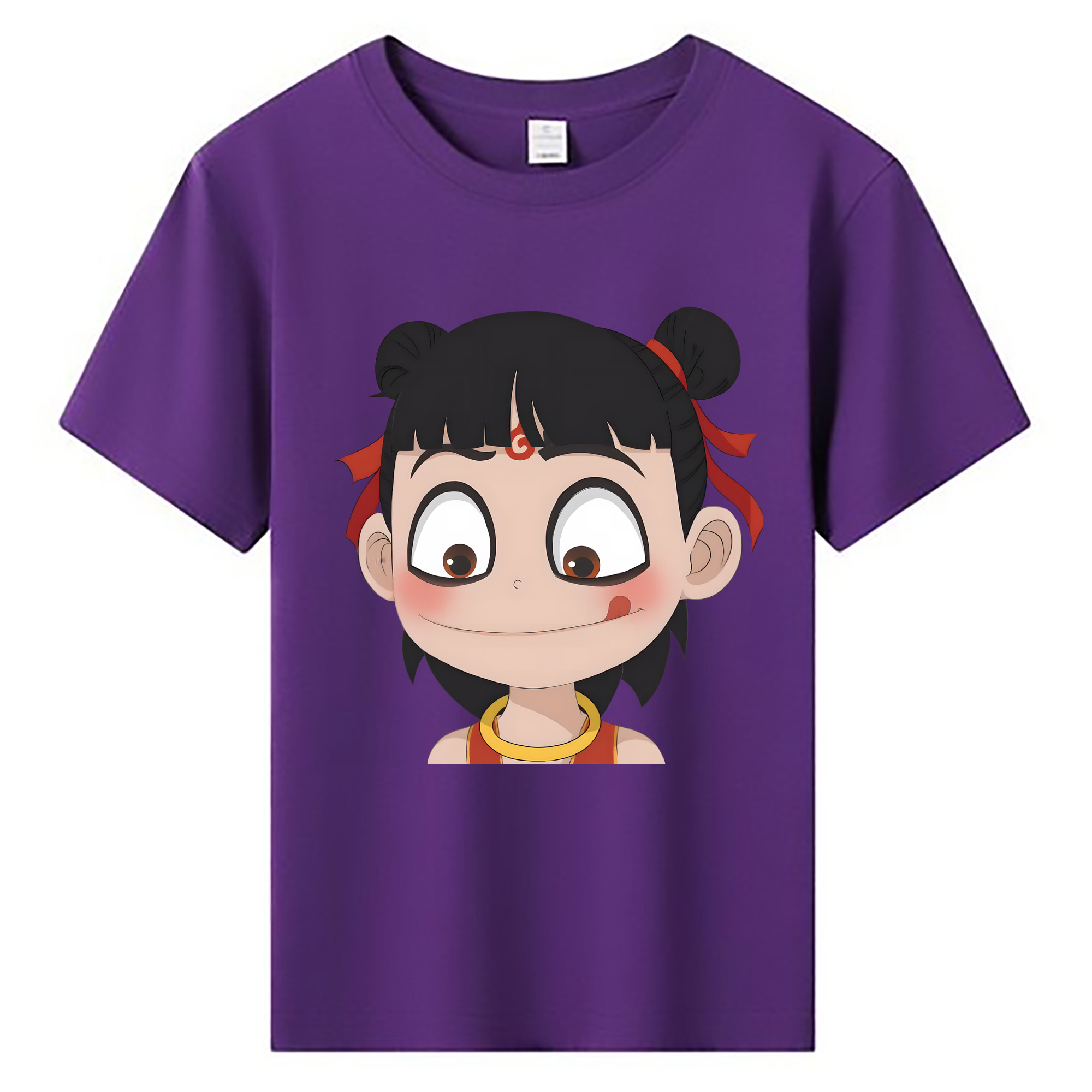 （画像用） Ne Zha 2 ナタ 魔童の大暴れ 綿100％キッズTシャツ（フロントプリント）