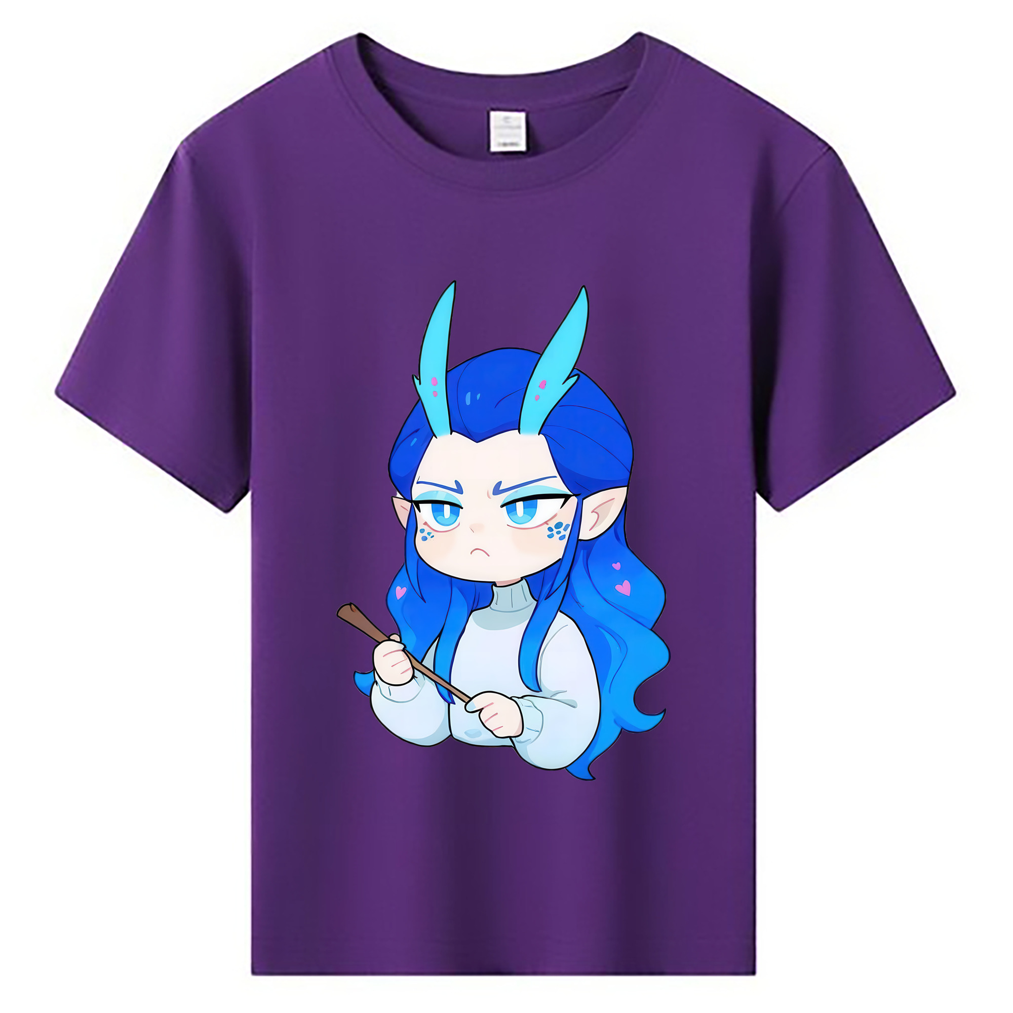 （画像用） Ne Zha 2 ナタ 魔童の大暴れ 綿100％キッズTシャツ（フロントプリント）