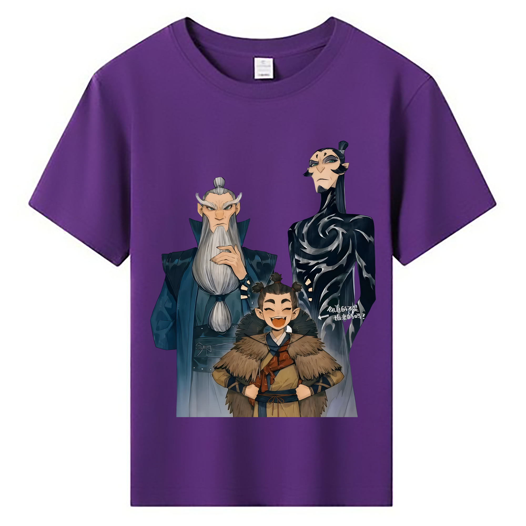 （画像用） Ne Zha 2 ナタ 魔童の大暴れ 綿100％キッズTシャツ（フロントプリント）