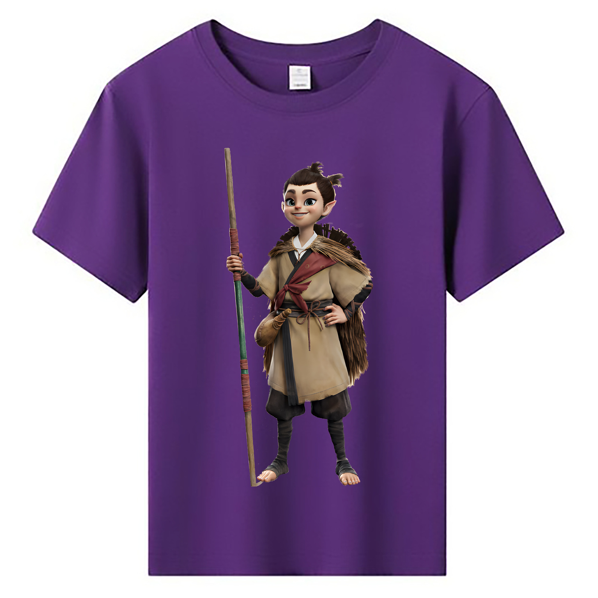 （画像用） Ne Zha 2 ナタ 魔童の大暴れ 綿100％キッズTシャツ（フロントプリント）