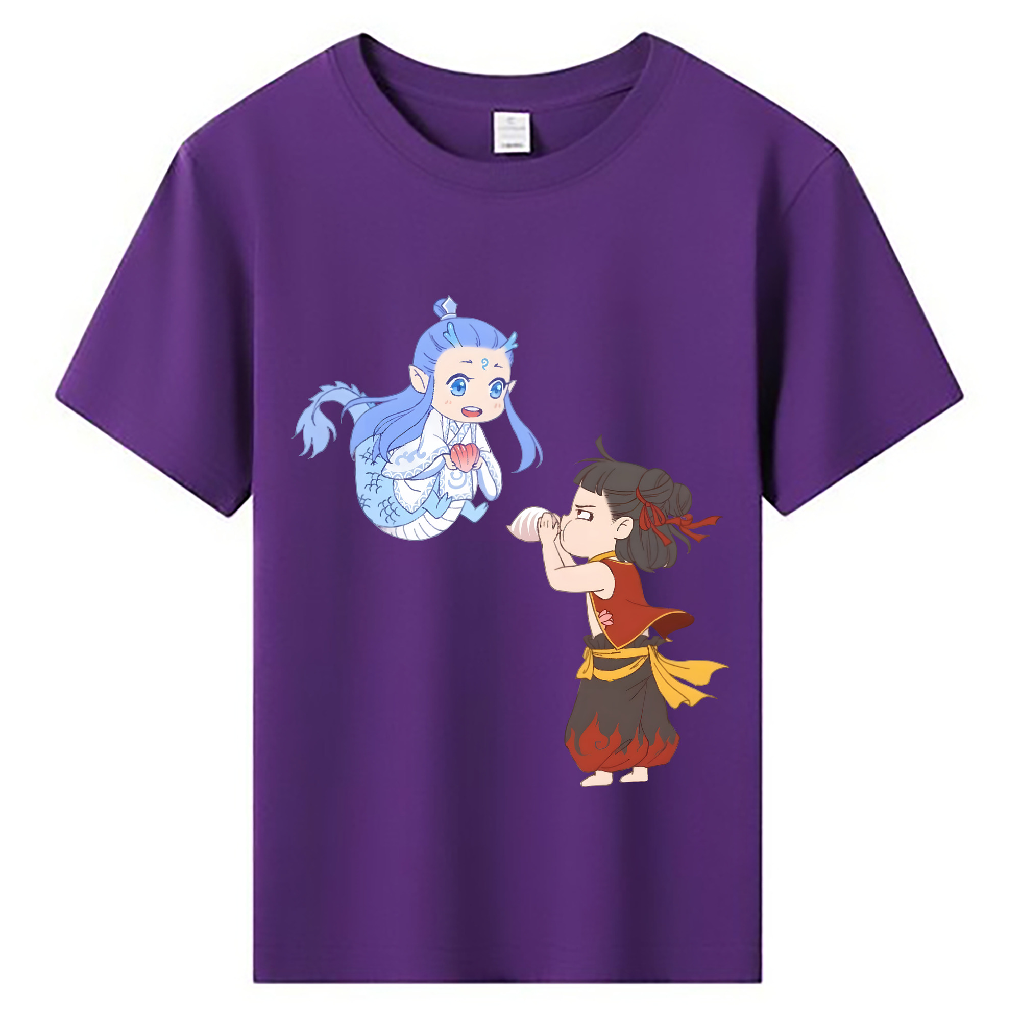 （画像用） Ne Zha 2 ナタ 魔童の大暴れ 綿100％キッズTシャツ（フロントプリント）