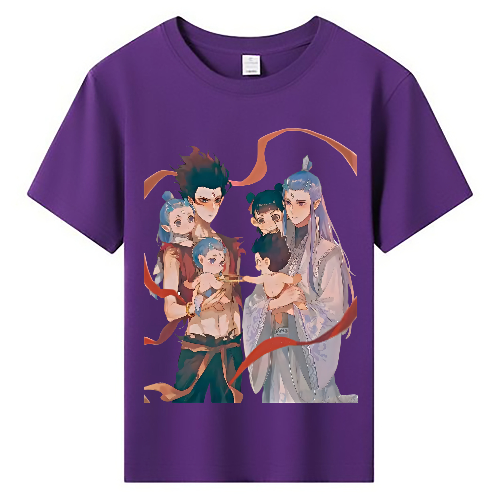 （画像用） Ne Zha 2 ナタ 魔童の大暴れ 綿100％キッズTシャツ（フロントプリント）