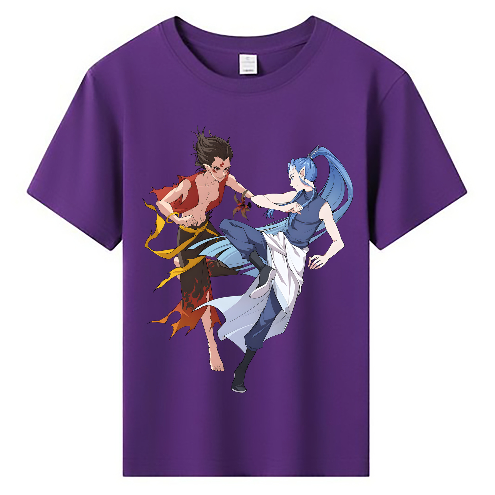 （画像用） Ne Zha 2 ナタ 魔童の大暴れ 綿100％キッズTシャツ（フロントプリント）