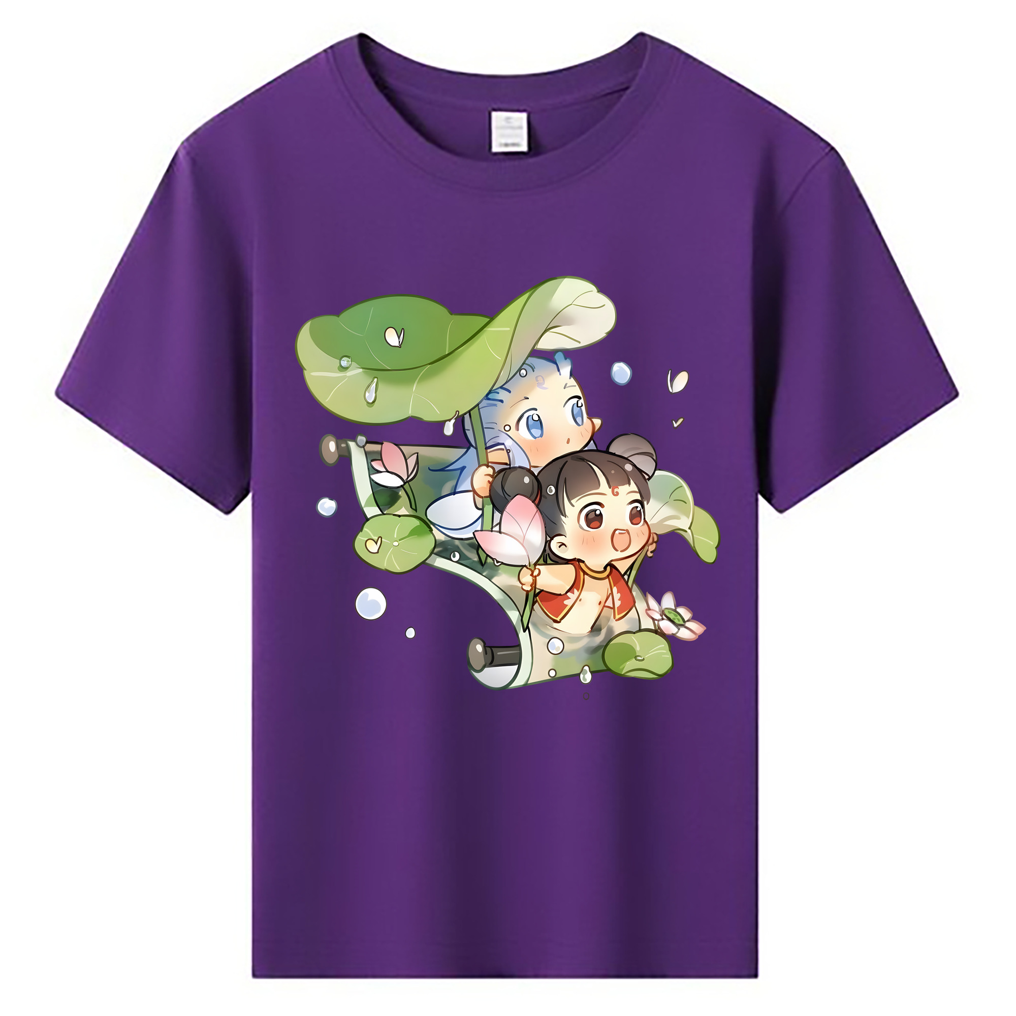 （画像用） Ne Zha 2 ナタ 魔童の大暴れ 綿100％キッズTシャツ（フロントプリント）