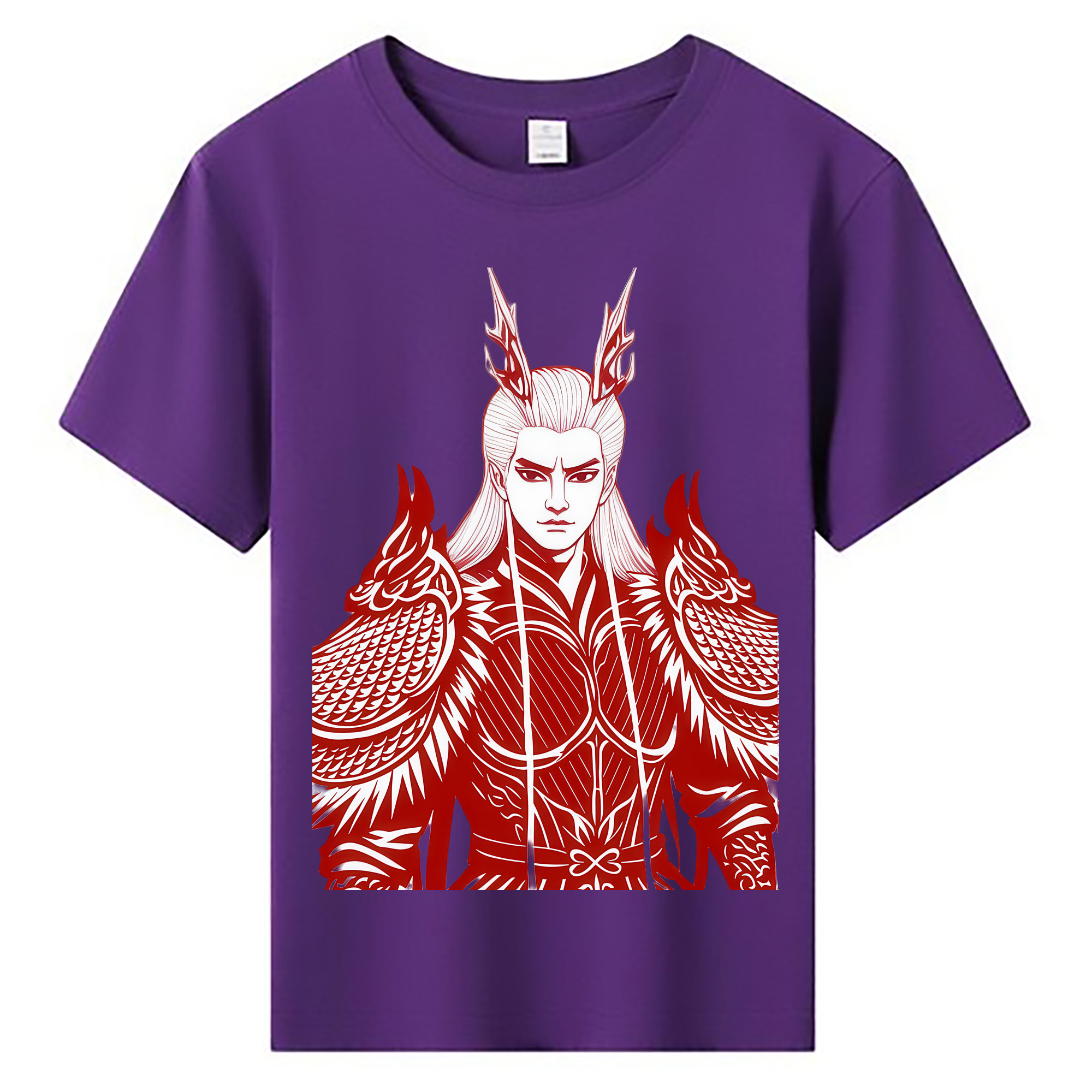 （画像用） Ne Zha 2 ナタ 魔童の大暴れ 綿100％キッズTシャツ（フロントプリント）