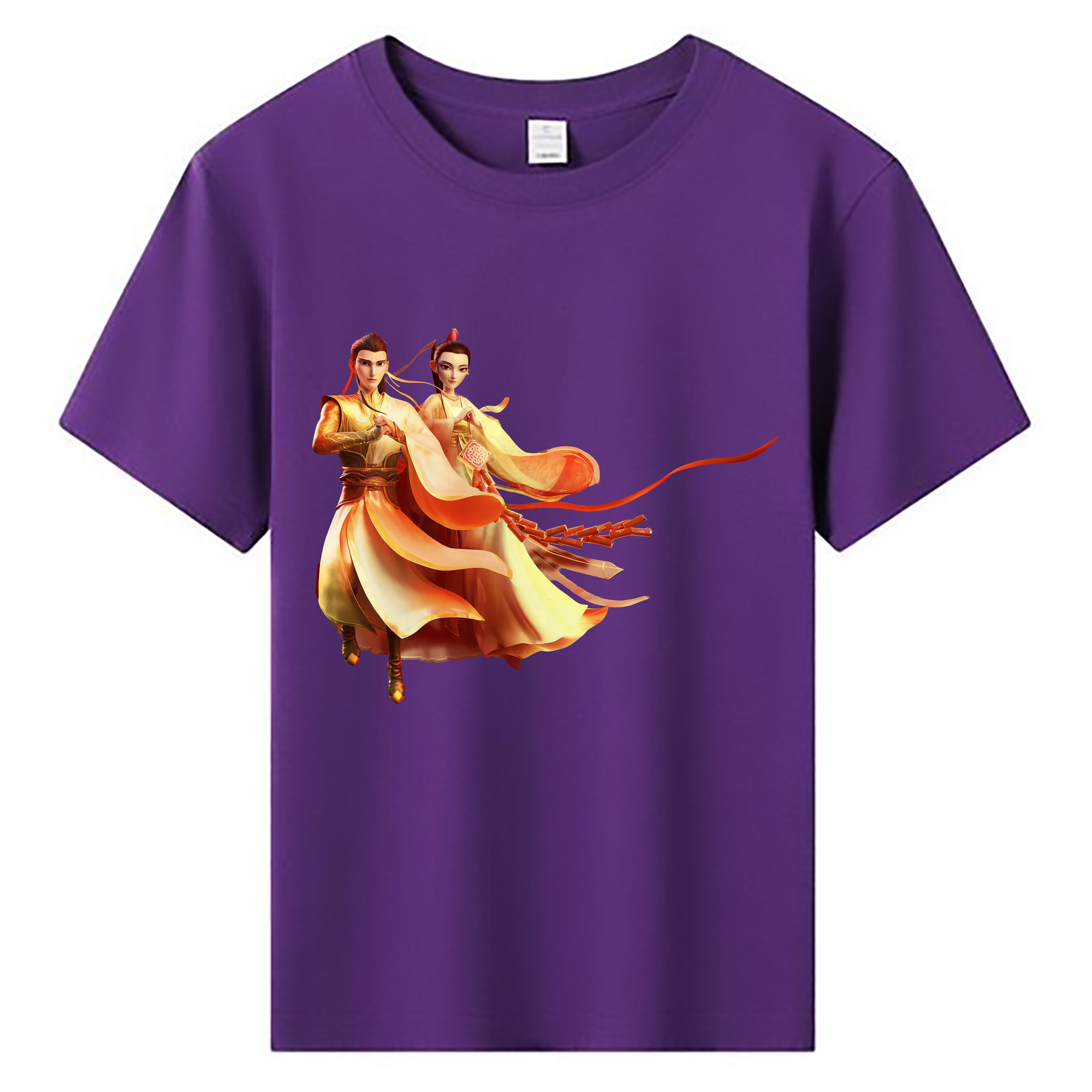 （画像用） Ne Zha 2 ナタ 魔童の大暴れ 綿100％キッズTシャツ（フロントプリント）
