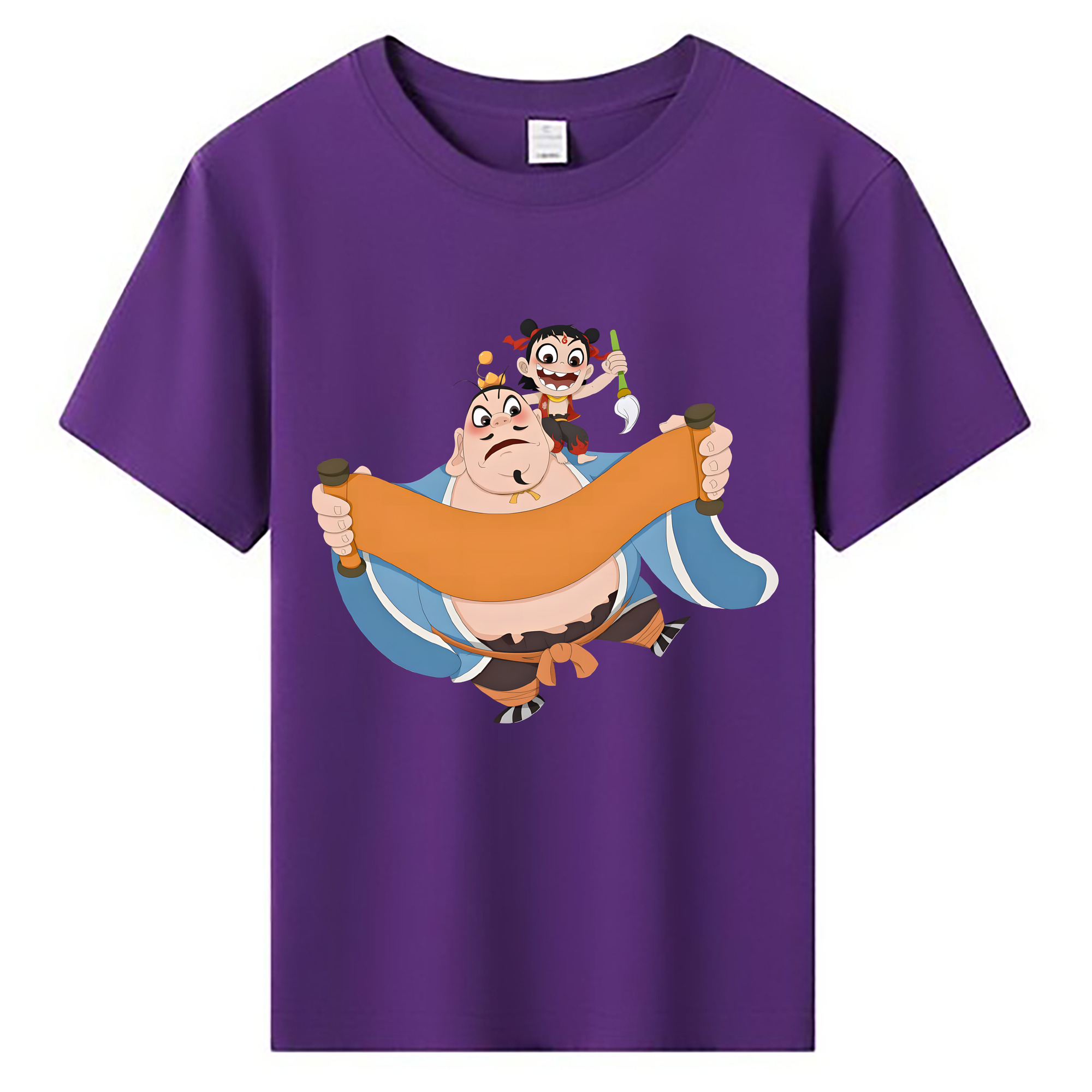 （画像用） Ne Zha 2 ナタ 魔童の大暴れ 綿100％キッズTシャツ（フロントプリント）