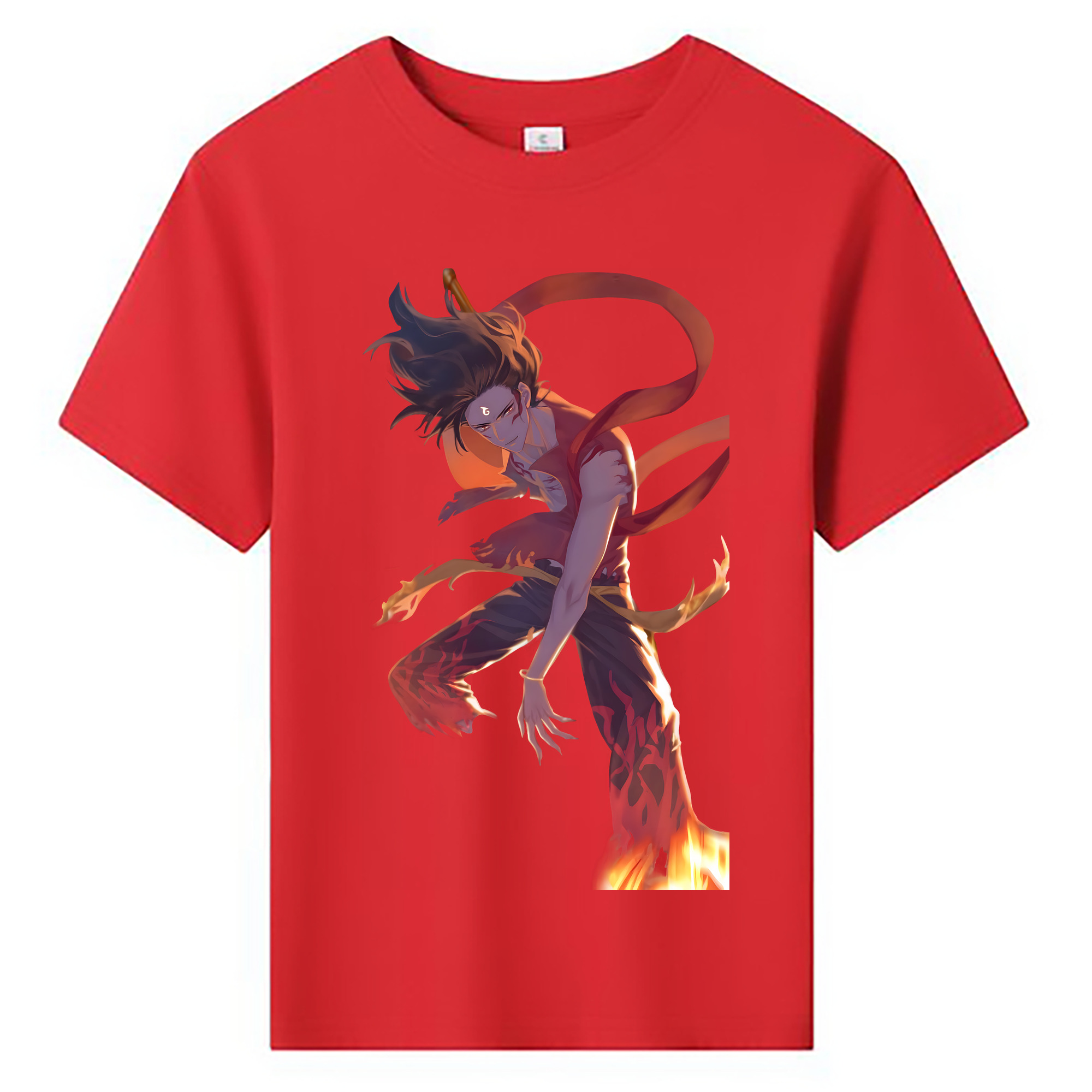 （画像用） Ne Zha 2 ナタ 魔童の大暴れ 綿100％キッズTシャツ（フロントプリント）