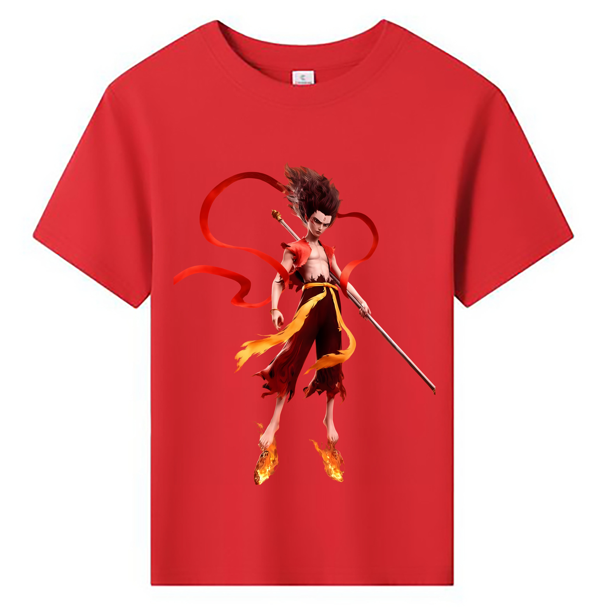 Ne Zha 2 ナタ 魔童の大暴れ 綿100％キッズTシャツ（フロントプリント）