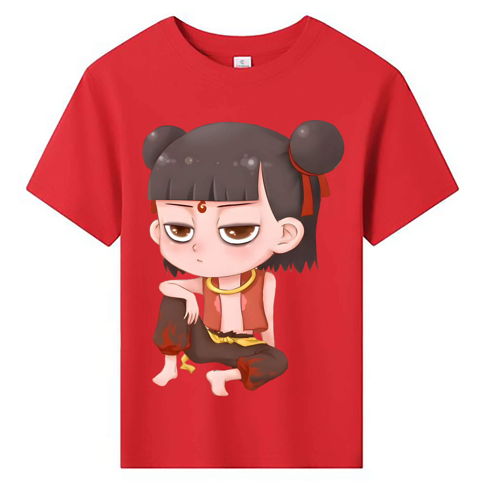 （画像用） Ne Zha 2 ナタ 魔童の大暴れ 綿100％キッズTシャツ（フロントプリント）
