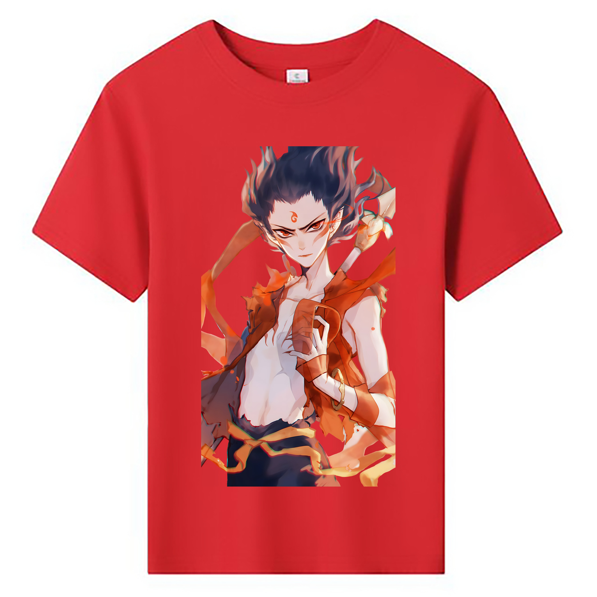 （画像用） Ne Zha 2 ナタ 魔童の大暴れ 綿100％キッズTシャツ（フロントプリント）