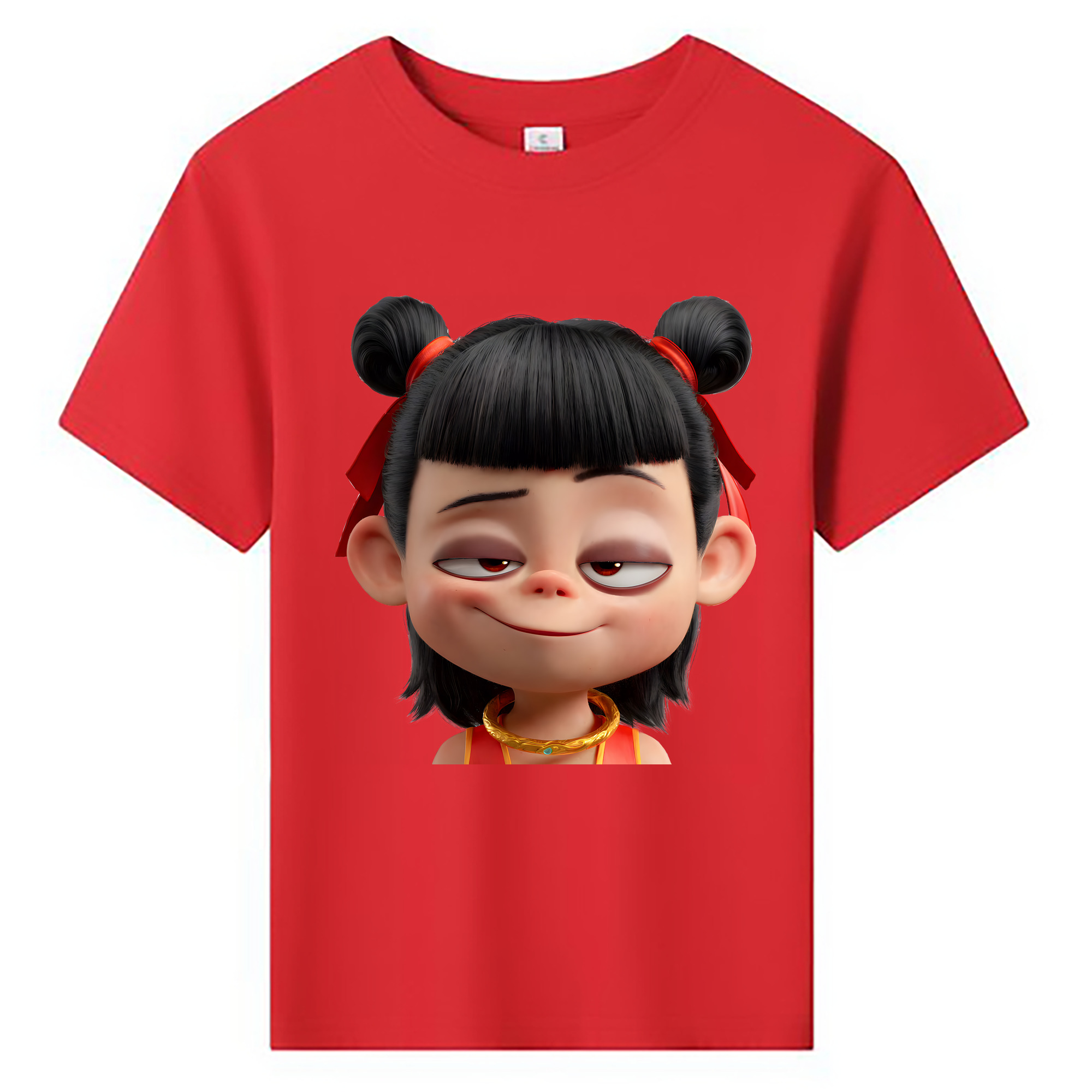 （画像用） Ne Zha 2 ナタ 魔童の大暴れ 綿100％キッズTシャツ（フロントプリント）