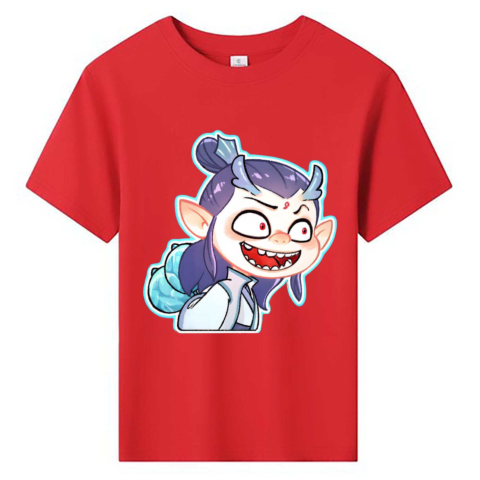 （画像用） Ne Zha 2 ナタ 魔童の大暴れ 綿100％キッズTシャツ（フロントプリント）