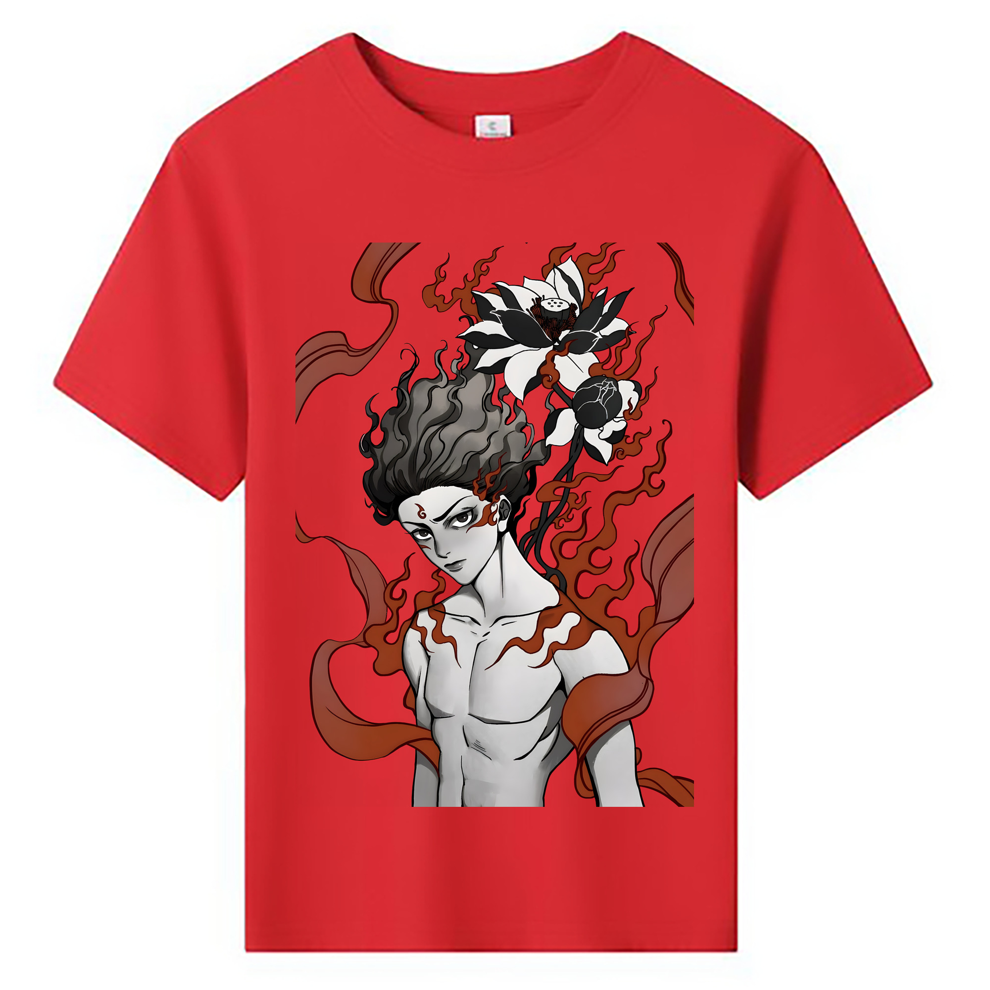 （画像用） Ne Zha 2 ナタ 魔童の大暴れ 綿100％キッズTシャツ（フロントプリント）