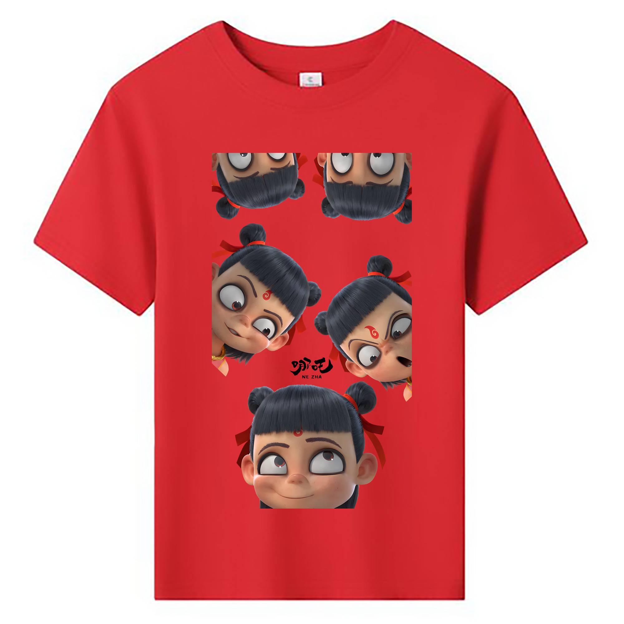（画像用） Ne Zha 2 ナタ 魔童の大暴れ 綿100％キッズTシャツ（フロントプリント）