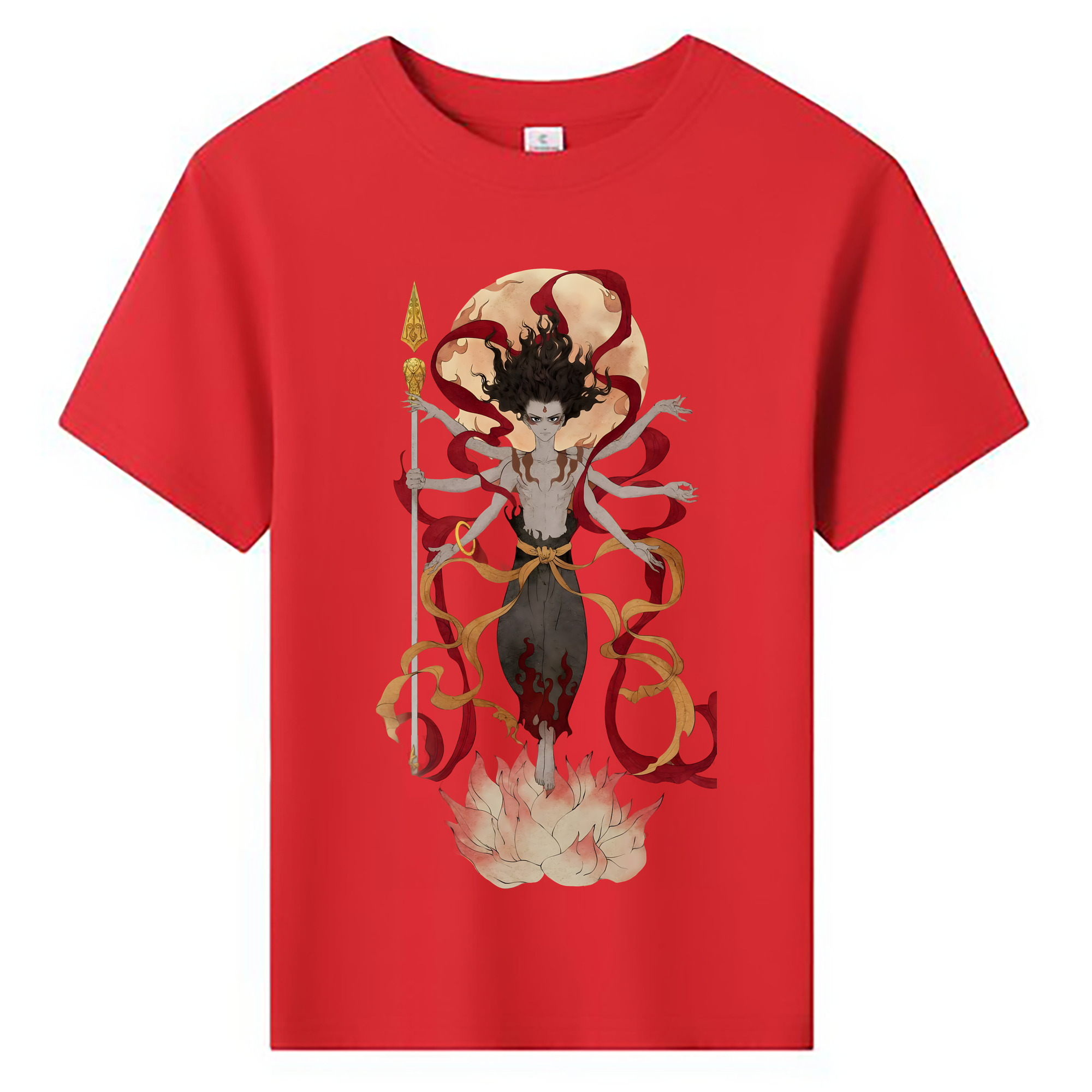 （画像用） Ne Zha 2 ナタ 魔童の大暴れ 綿100％キッズTシャツ（フロントプリント）