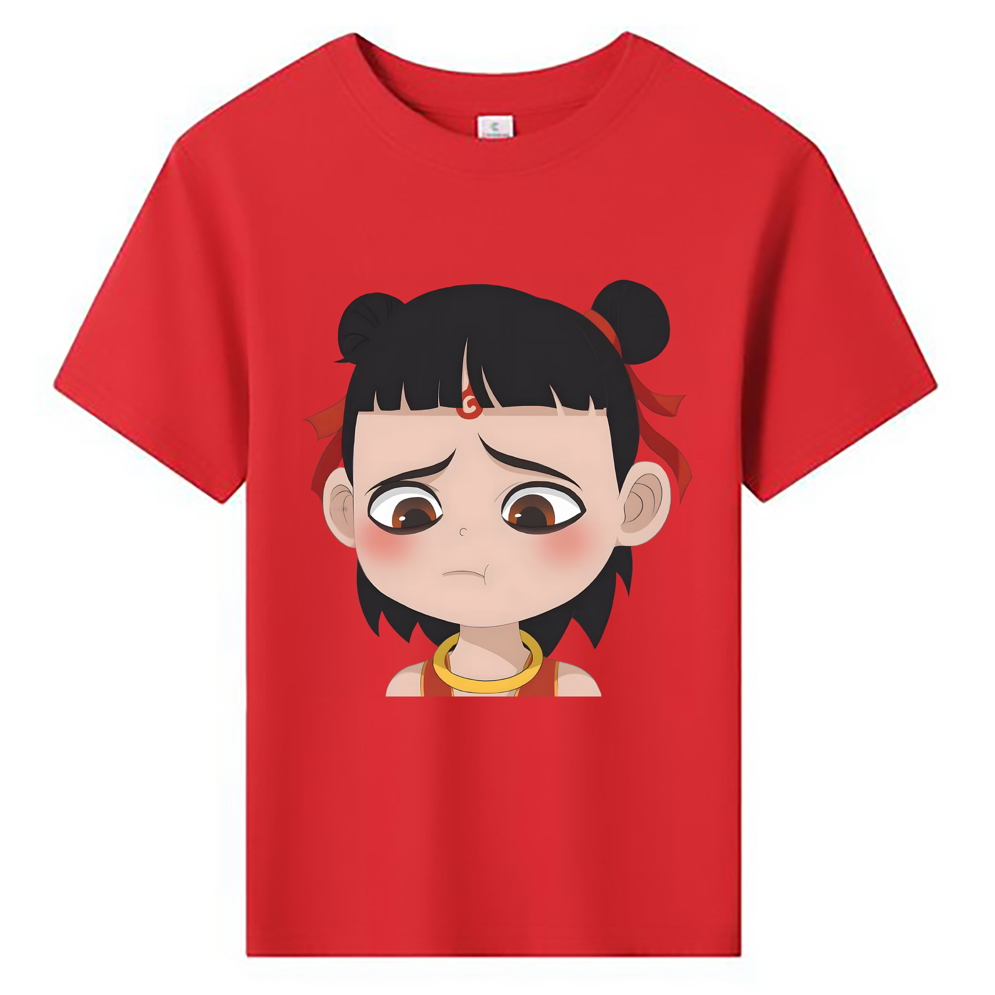 （画像用） Ne Zha 2 ナタ 魔童の大暴れ 綿100％キッズTシャツ（フロントプリント）