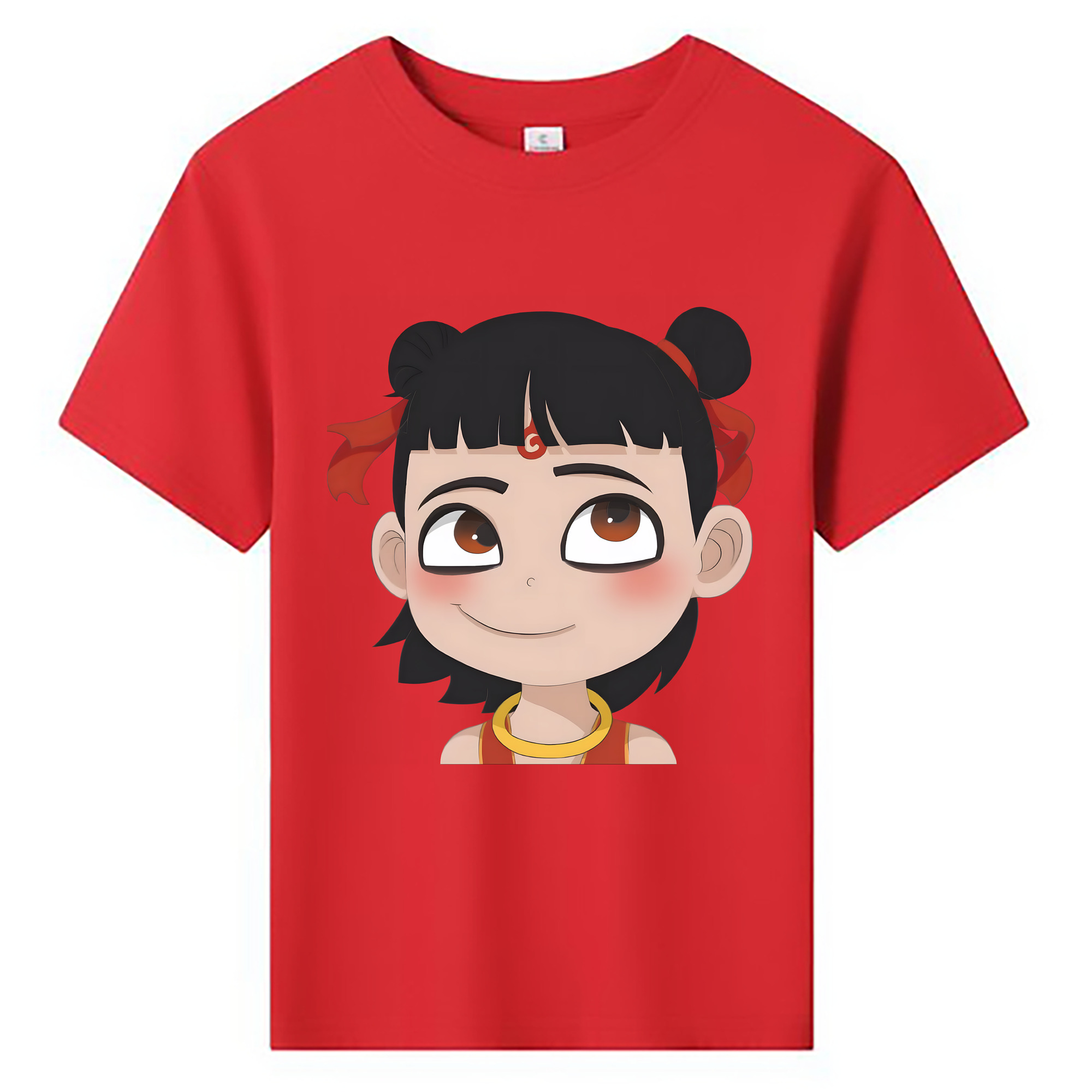 （画像用） Ne Zha 2 ナタ 魔童の大暴れ 綿100％キッズTシャツ（フロントプリント）