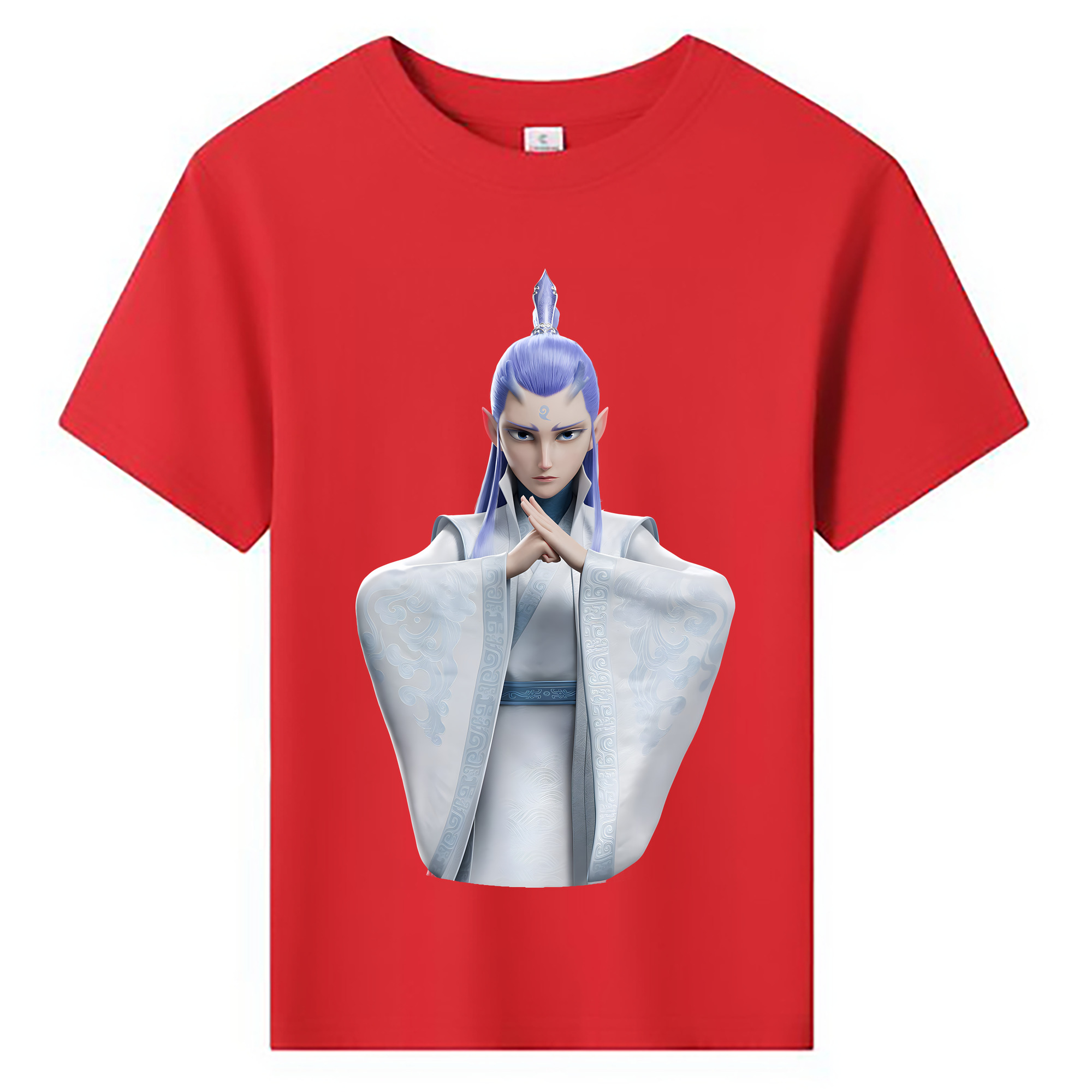 （画像用） Ne Zha 2 ナタ 魔童の大暴れ 綿100％キッズTシャツ（フロントプリント）