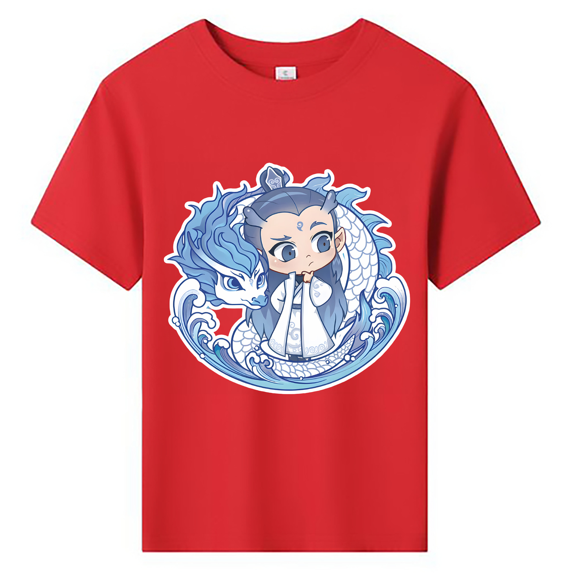 （画像用） Ne Zha 2 ナタ 魔童の大暴れ 綿100％キッズTシャツ（フロントプリント）